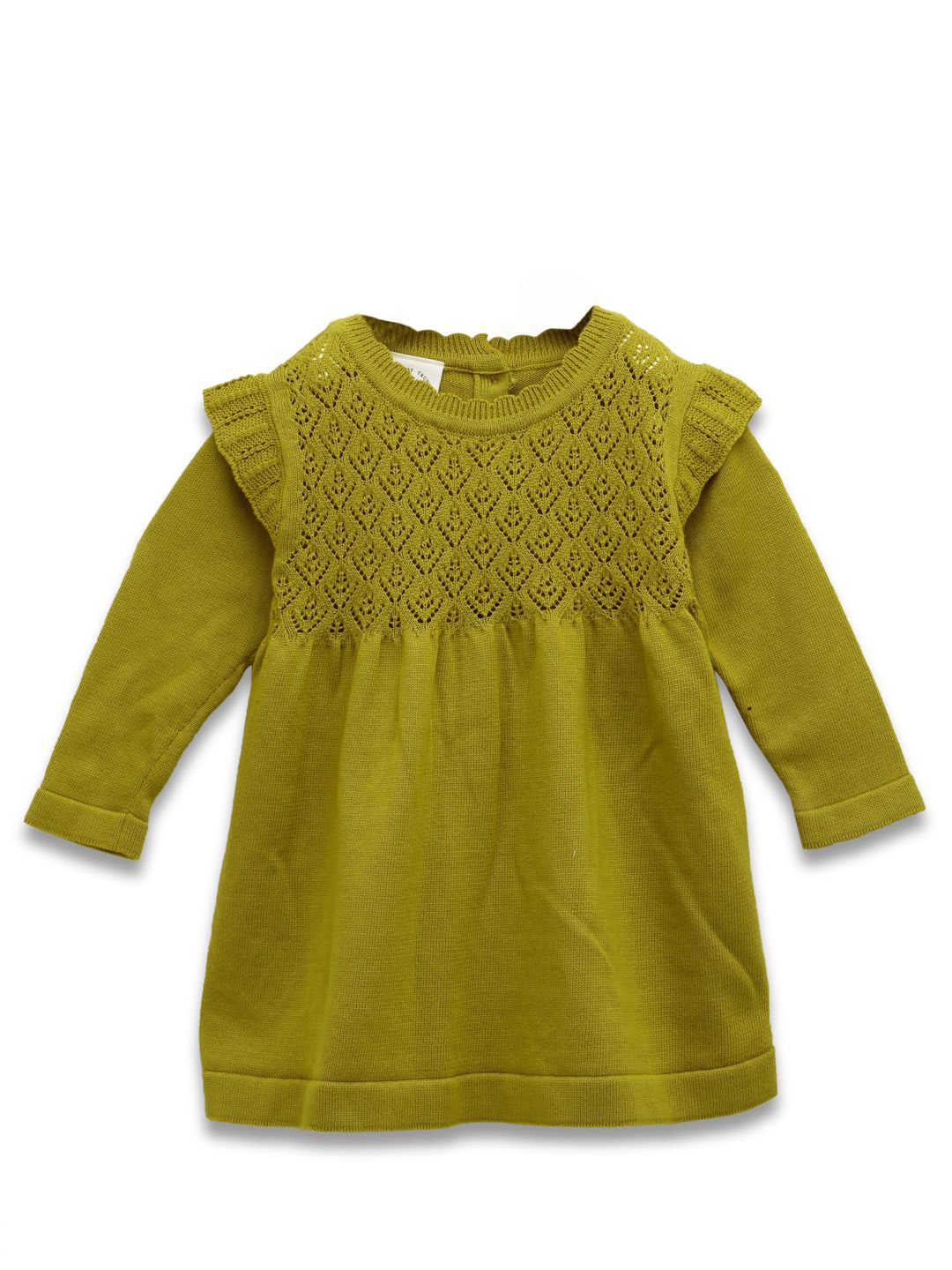 

THE BABY TRUNK Kids Woollen A-Line Dress, Green