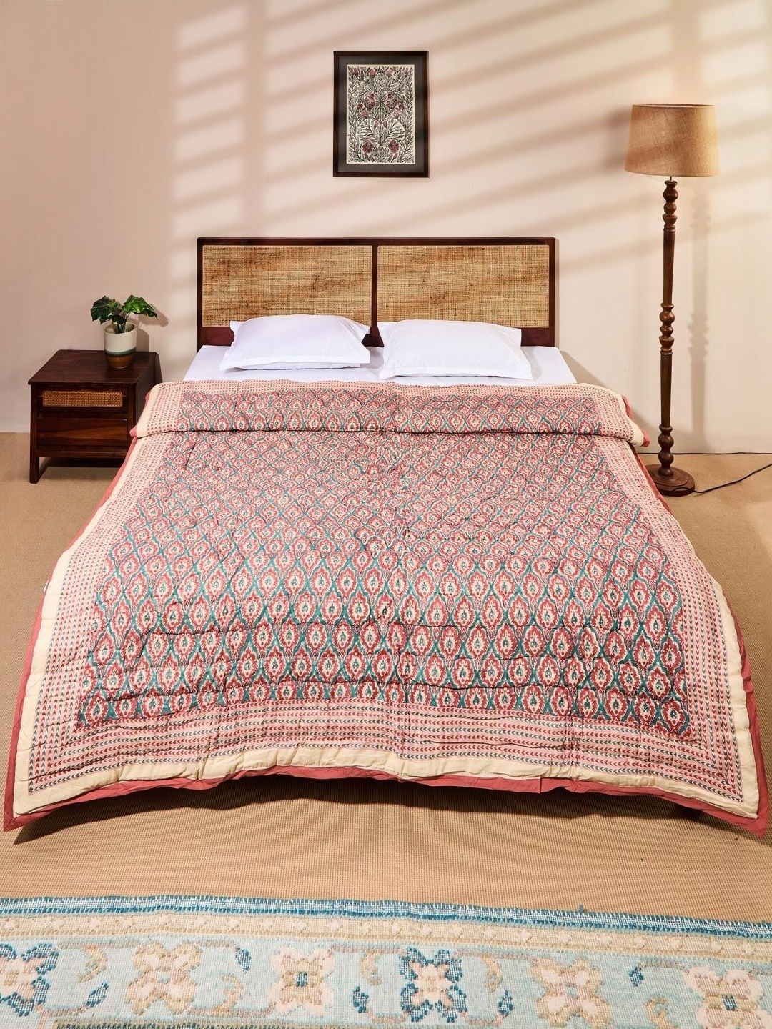 

Fabindia Blue & Brown Ethnic Motifs AC Room Double Bed Quilt