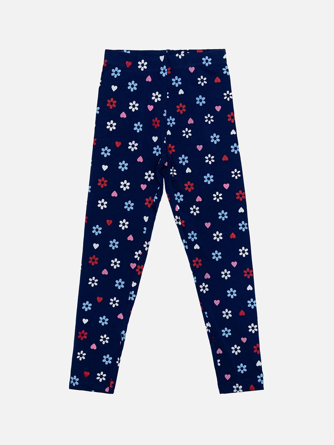 

Bodycare Girls Printed Cotton Slim-Fit Ankle-Length Leggings, Blue