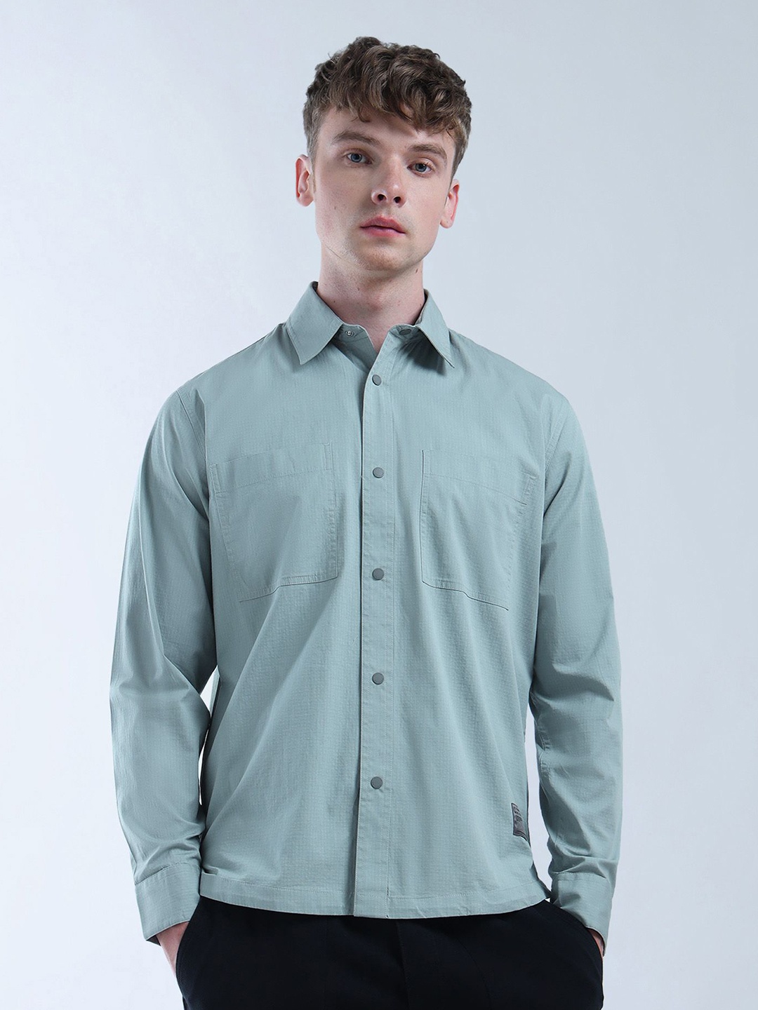 

Flying Machine Men Classic Opaque Printed Casual Shirt, Green