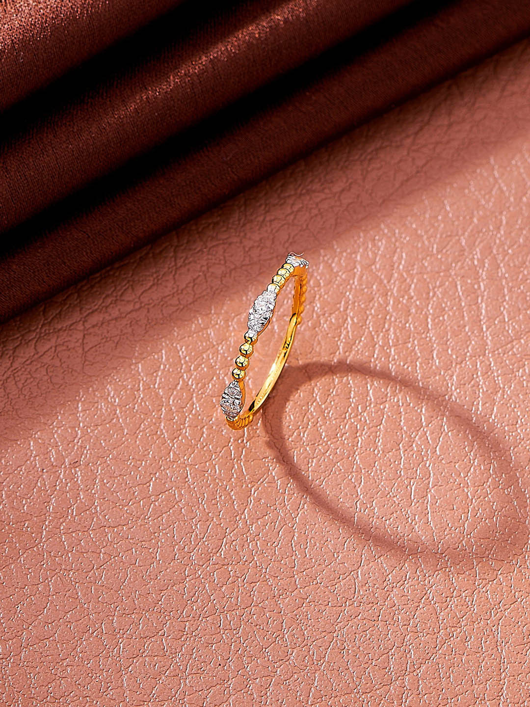 

Nipura 925 Sterling Silver Gold -Plated Glimmer Stackable Finger Ring