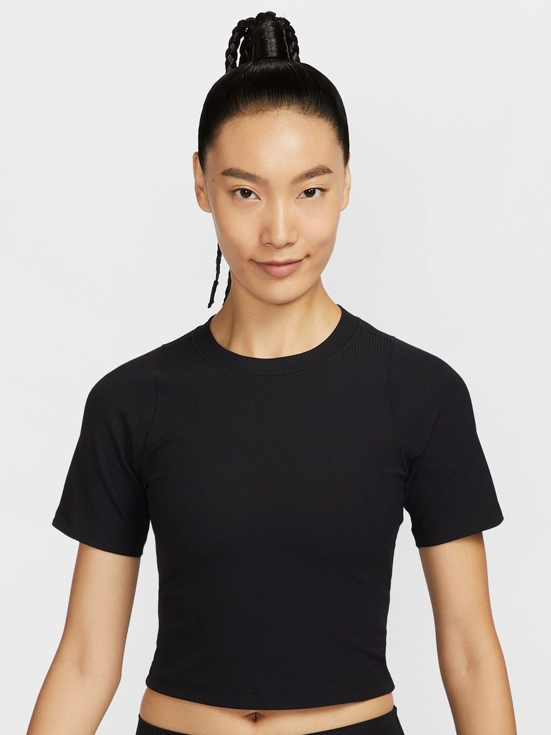 

Nike Zenvy Rib Women's Dri-FIT Short-Sleeve Top, Black