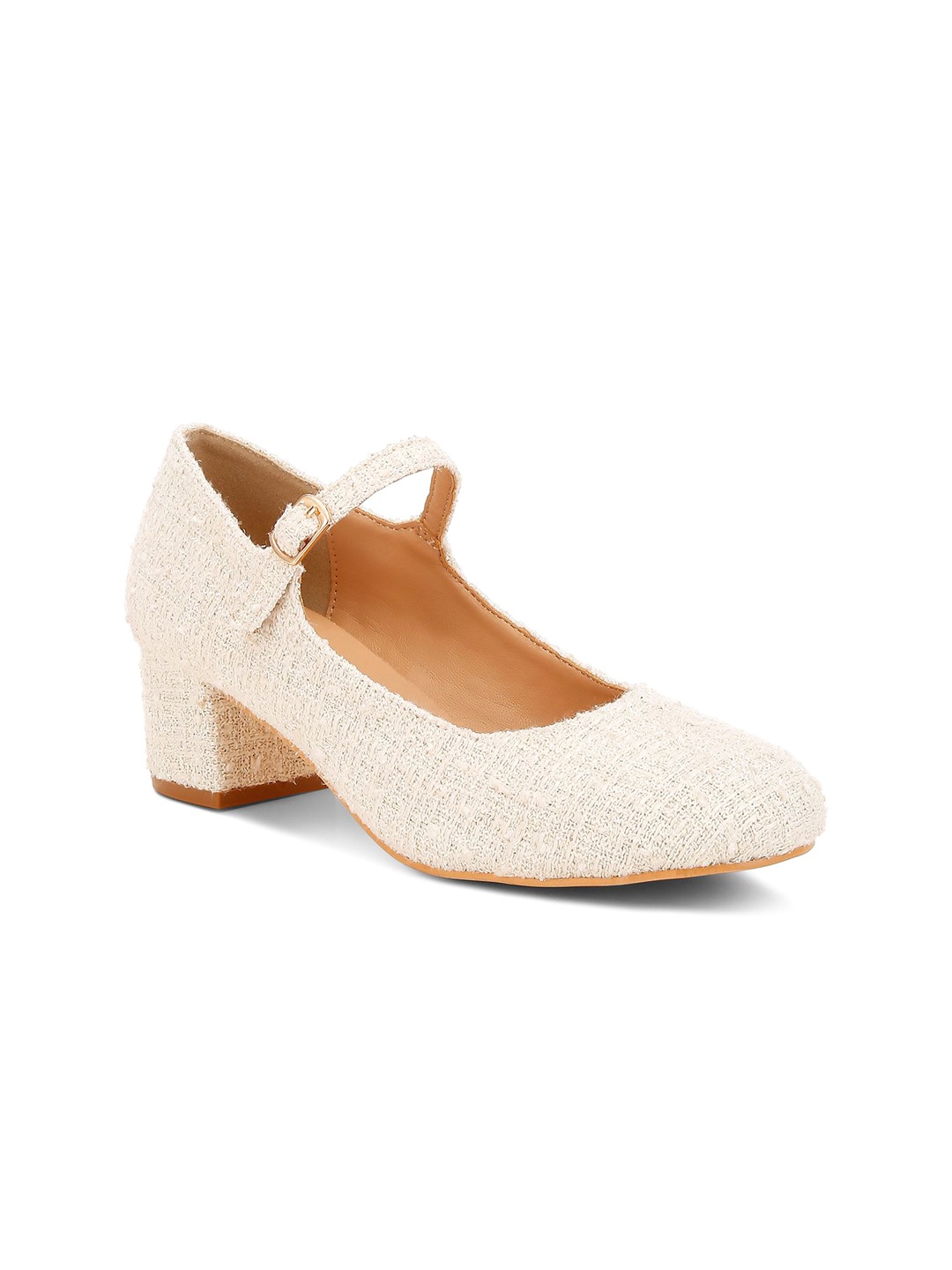 

RAG & CO Embellished Block Pumps, White