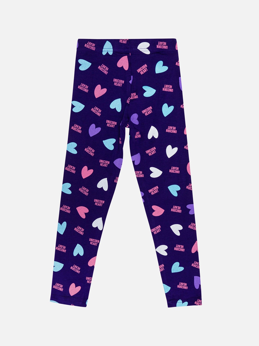 

Bodycare Girls Printed Cotton Slim-Fit Ankle-Length Leggings, Purple