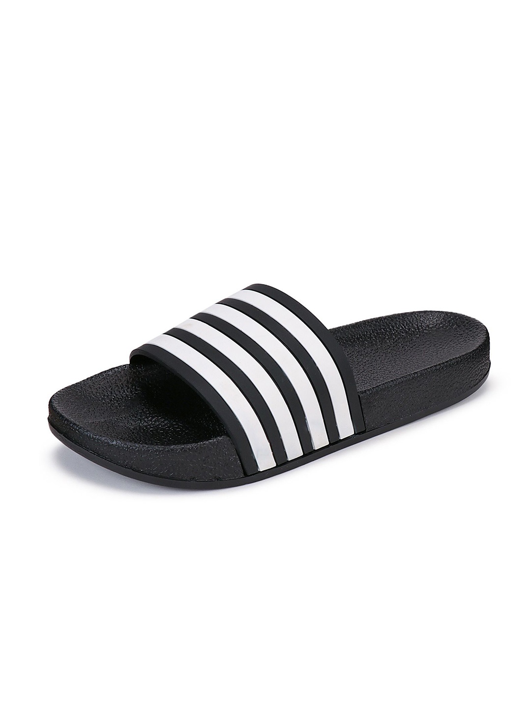 

DRACKFOOT Men Striped Lightweight Soft Sliders, Black