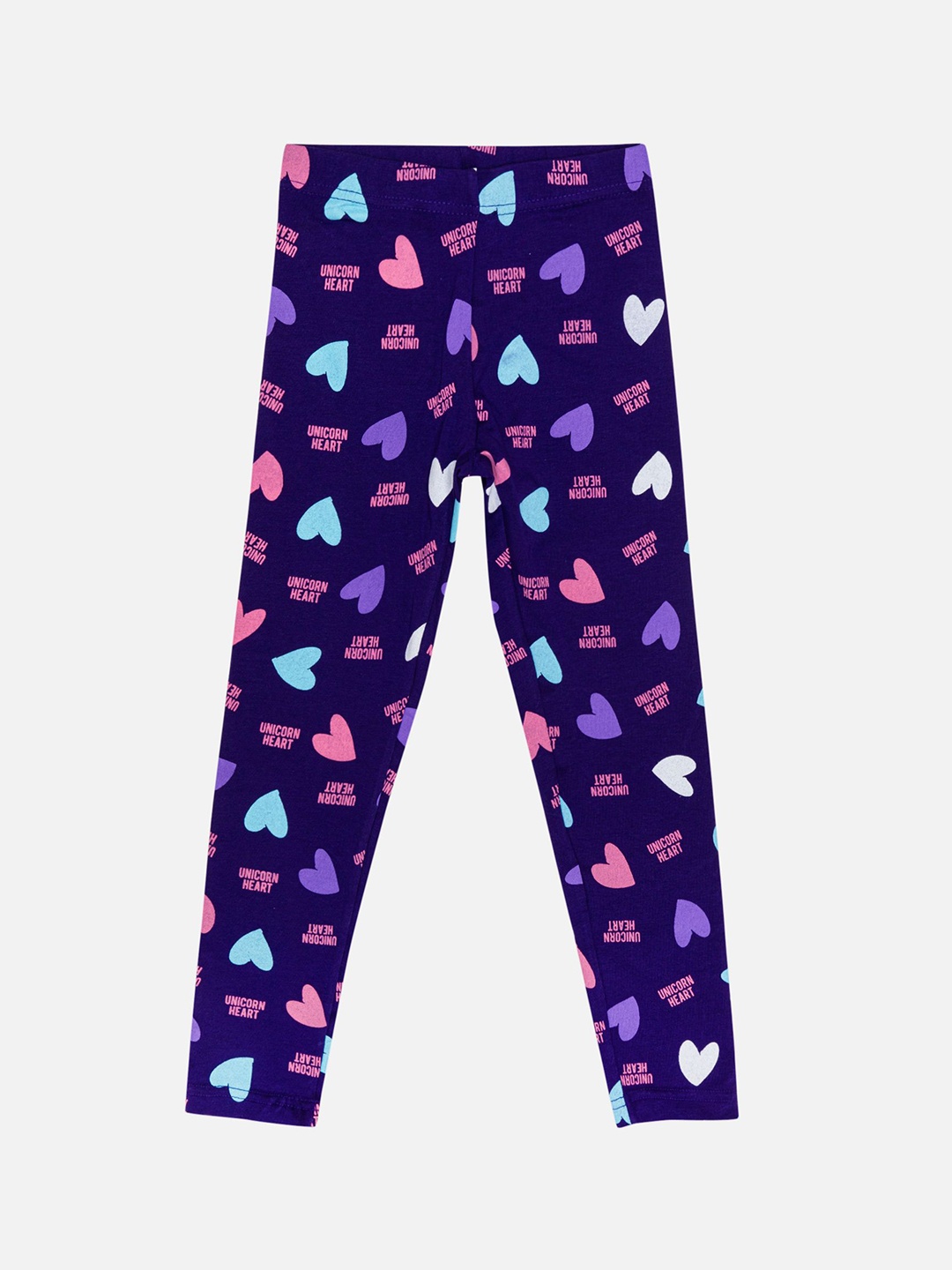 

Bodycare Girls Printed Cotton Slim-Fit Ankle-Length Leggings, Purple