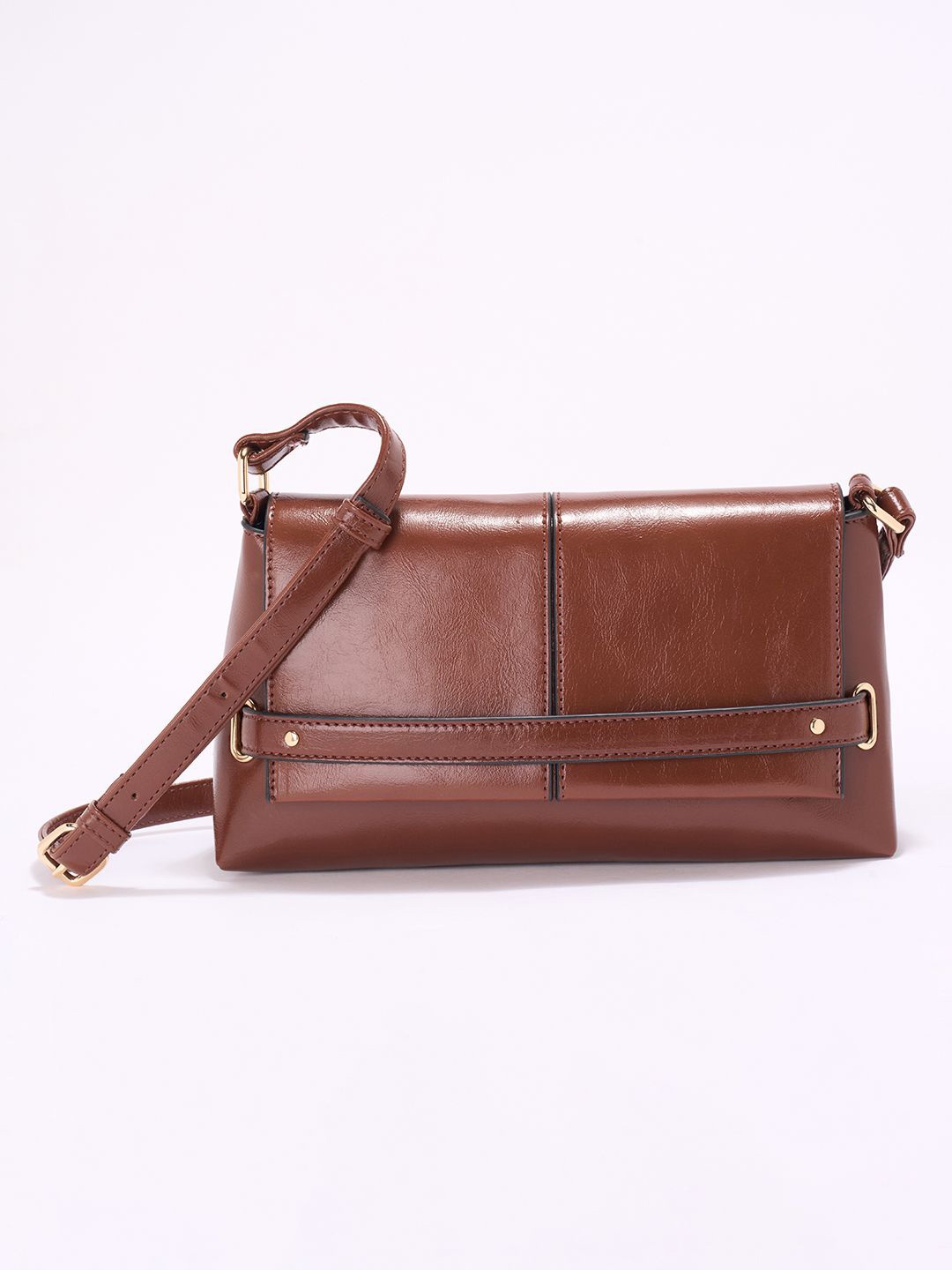 

Forever Glam by Pantaloons PU Swagger Sling Bag, Brown