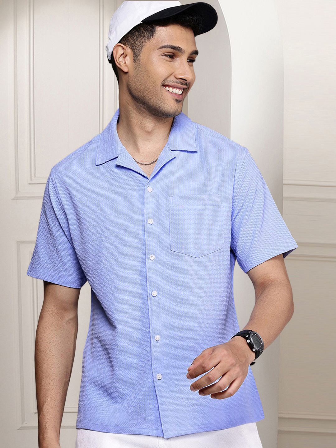 

Moda Rapido Men Standard Opaque Casual Shirt, Blue