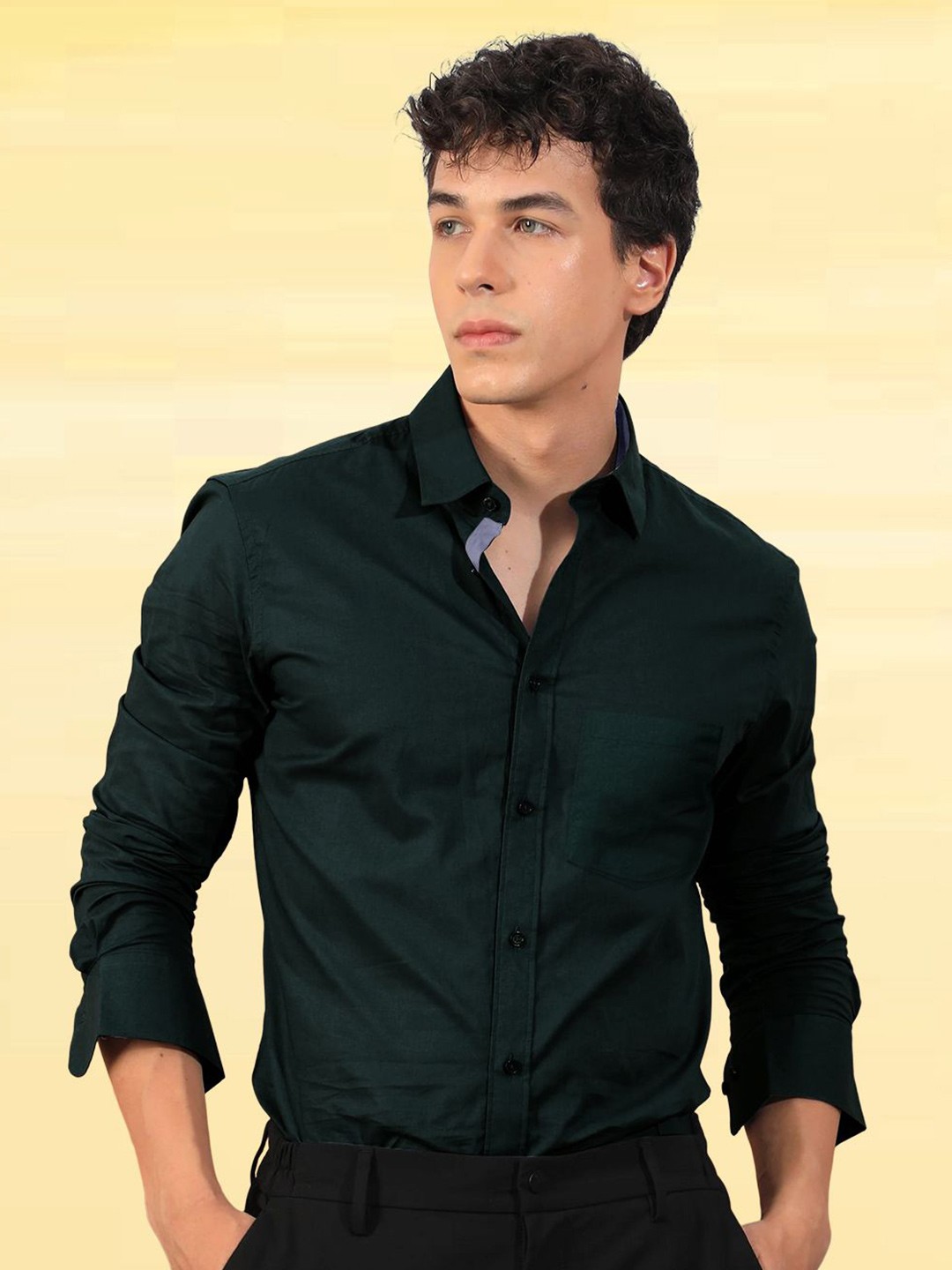 

Moda Rapido Men Standard Opaque Formal Shirt, Green