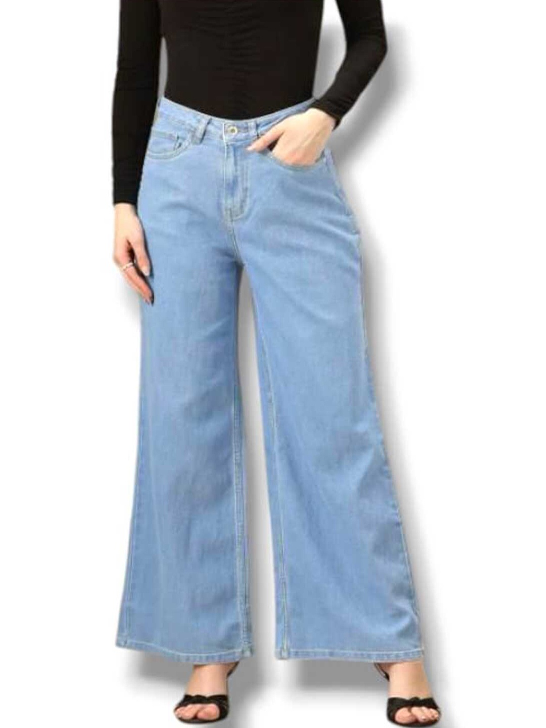 

Perfect Outlet Women Straight Fit High-Rise Stretchable Jeans, Blue