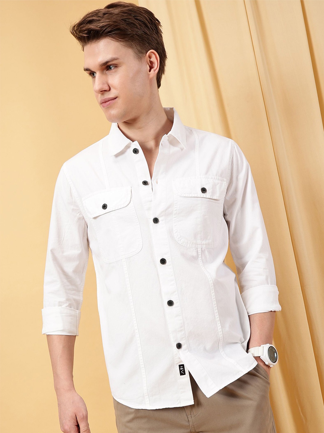 

VALEN CLUB Men Opaque Casual Shirt, White