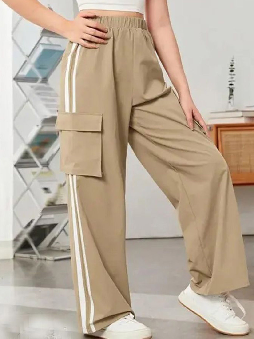 

BAESD Girls Relaxed Cargos Trousers, Beige