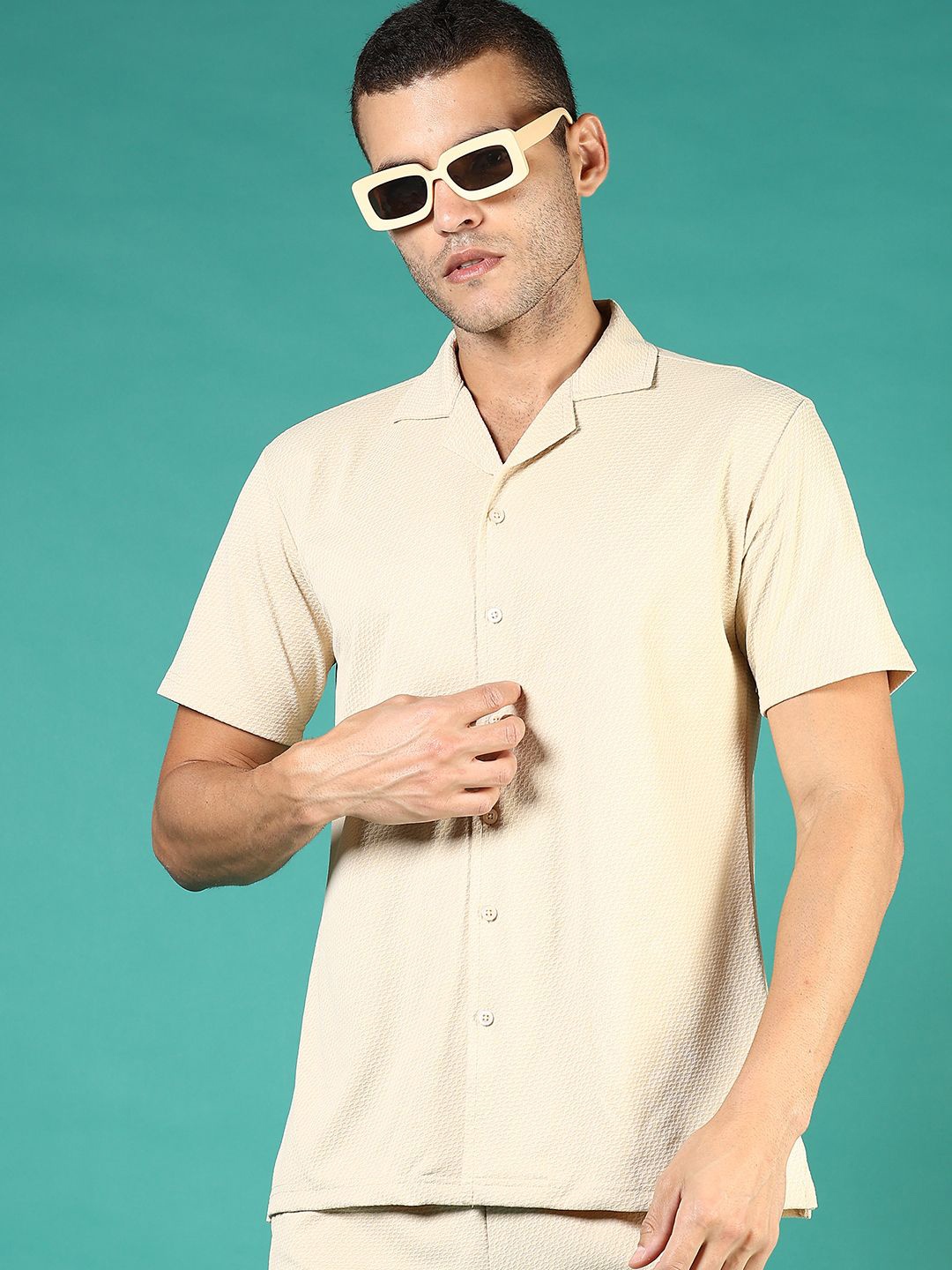 

V-Mart Men Opaque Casual Shirt, Beige