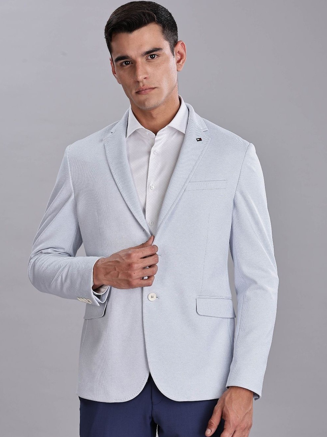 

Tommy Hilfiger Self-Designed Single-Breasted Formal Blazer, Blue
