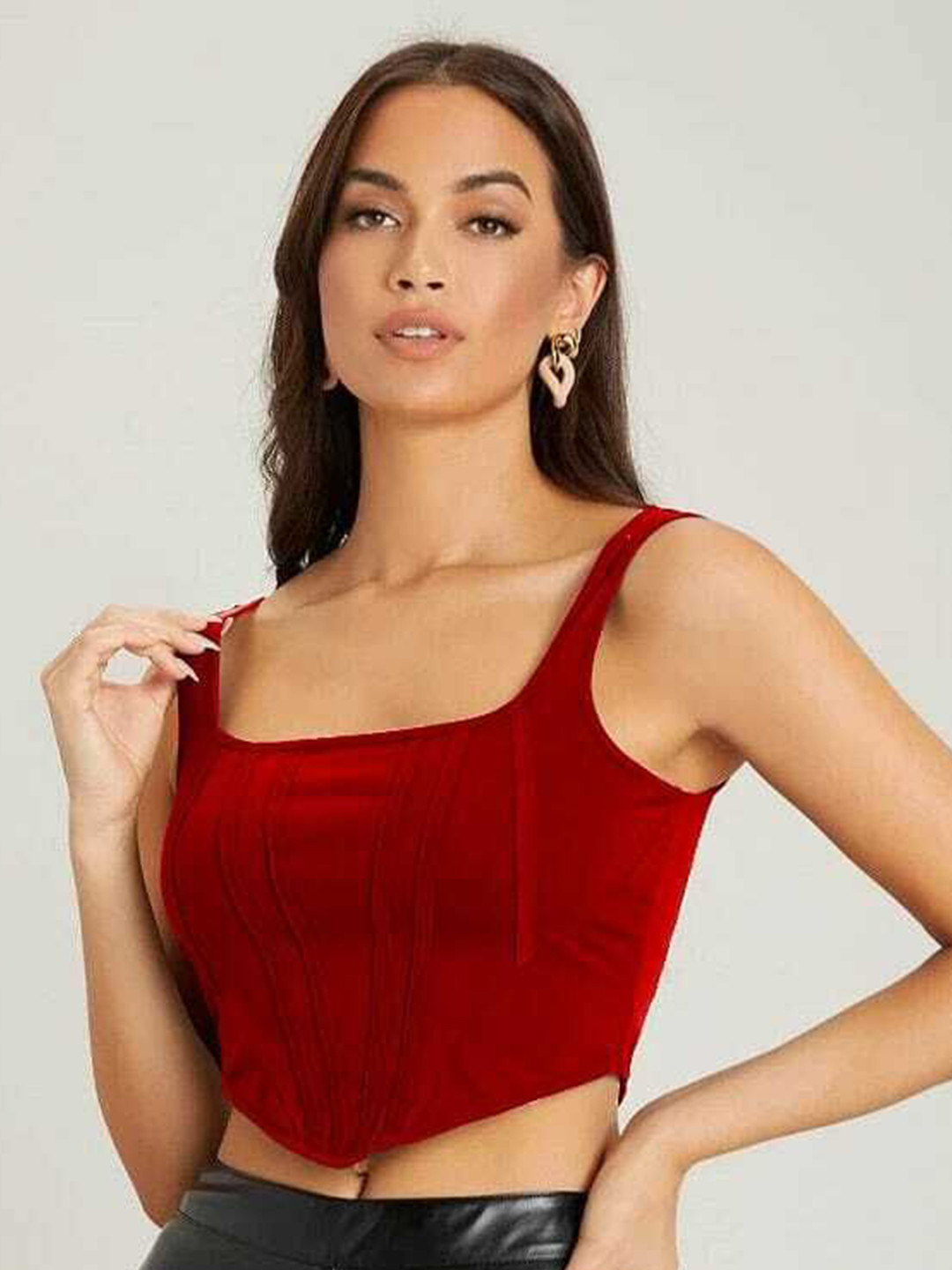

NiloBerry Tank Crop Top, Red