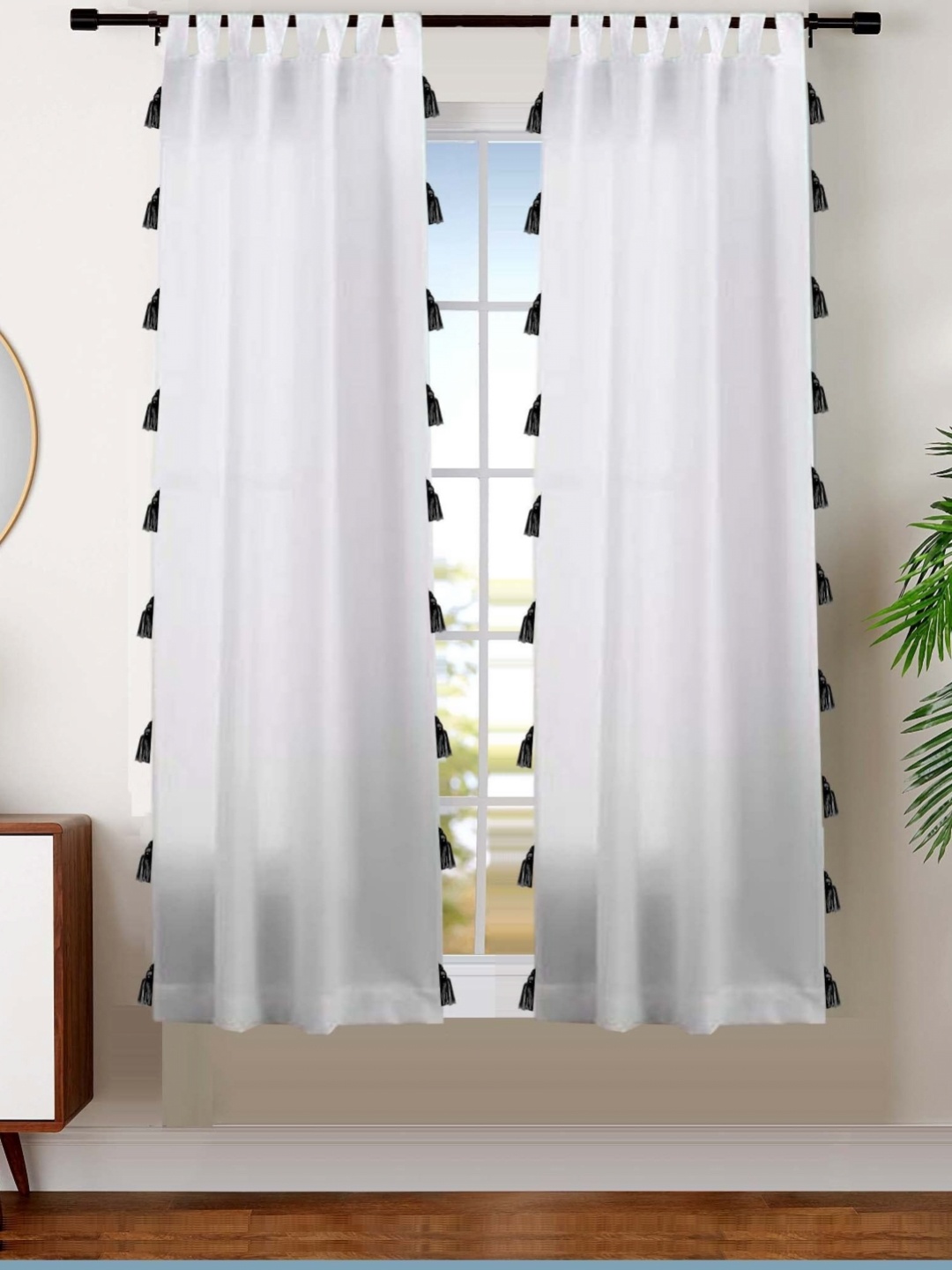 

Dekor World Multicoloured Set of 2 Sheer Window Curtain, Multi