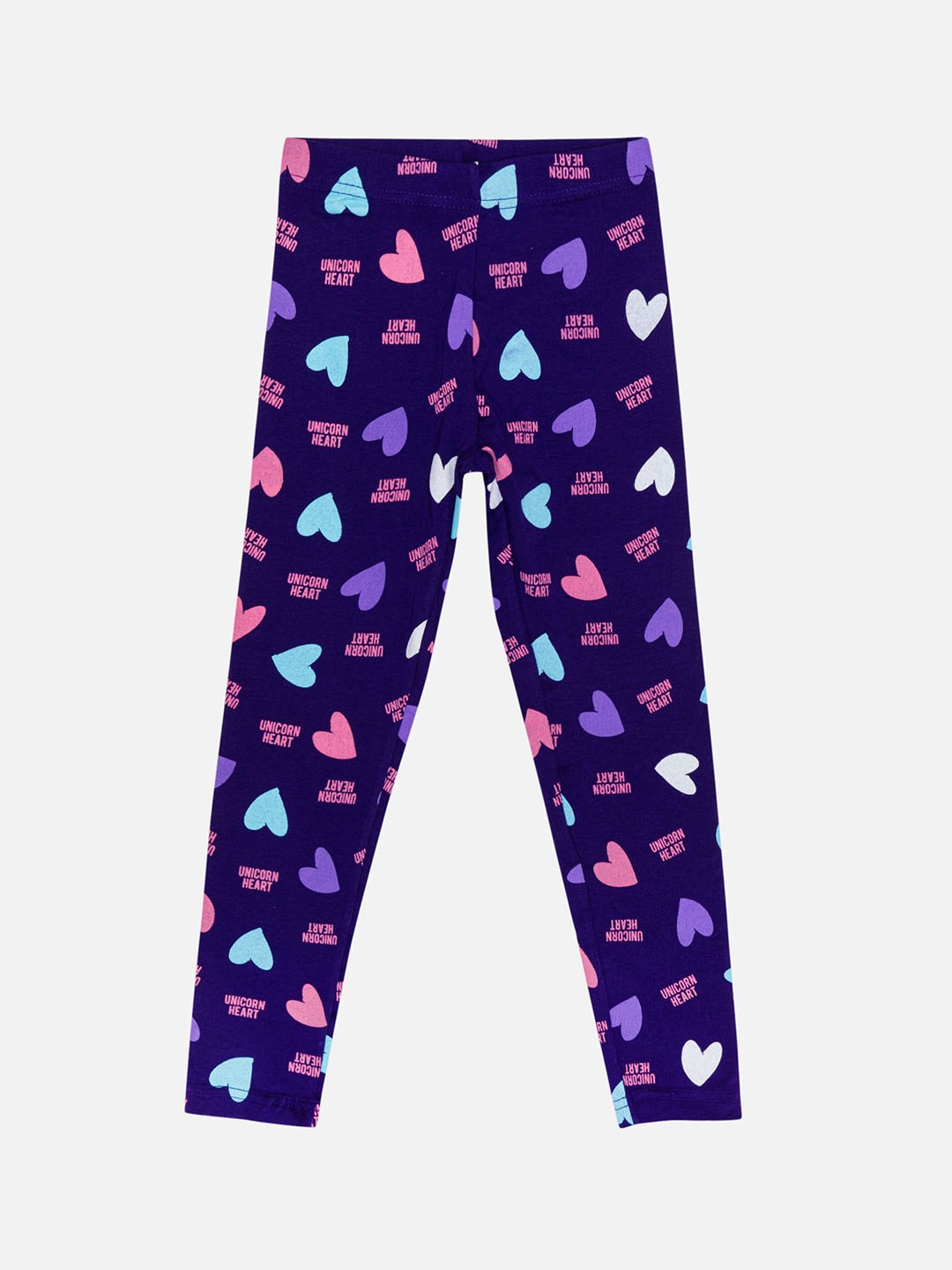 

Bodycare Girls Printed Cotton Slim-Fit Ankle-Length Leggings, Purple