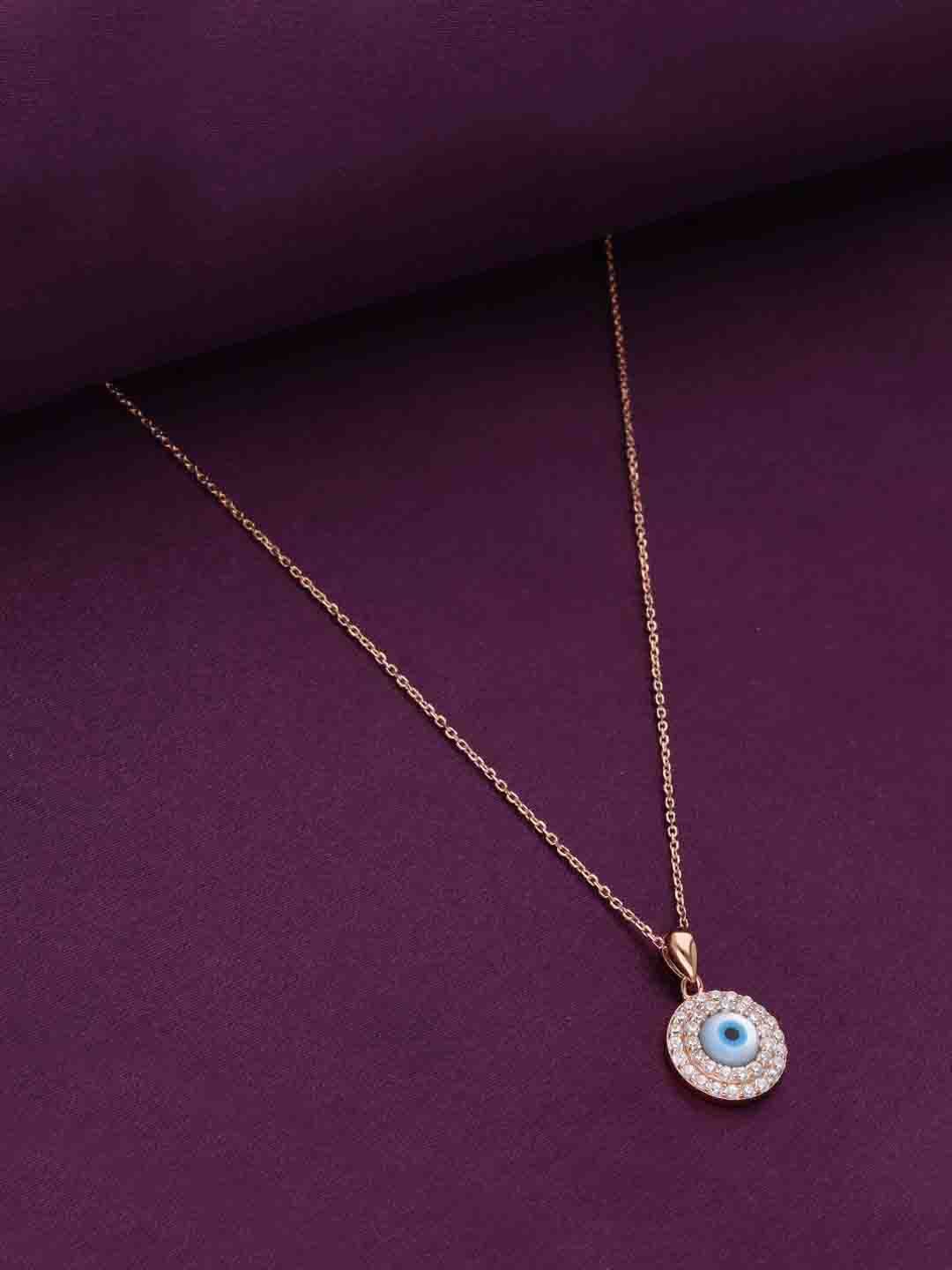 

KAI JEWEL Rose Gold-Plated Circular Pendants With Chains