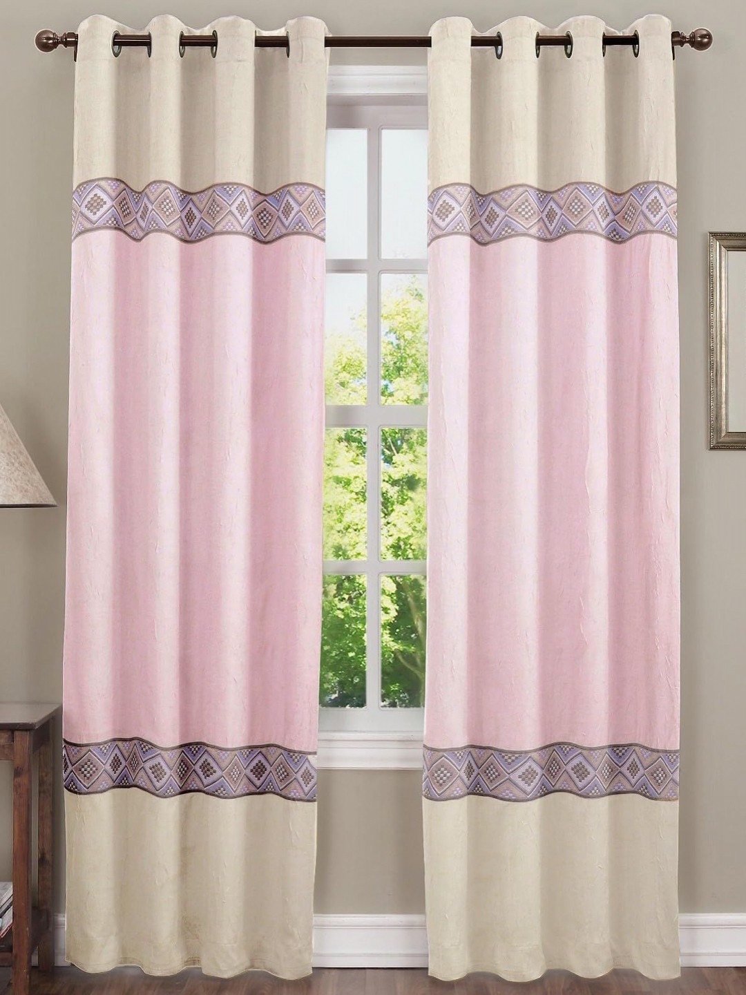 

Dekor World Multicoloured Set of 2 Window Curtain, Multi