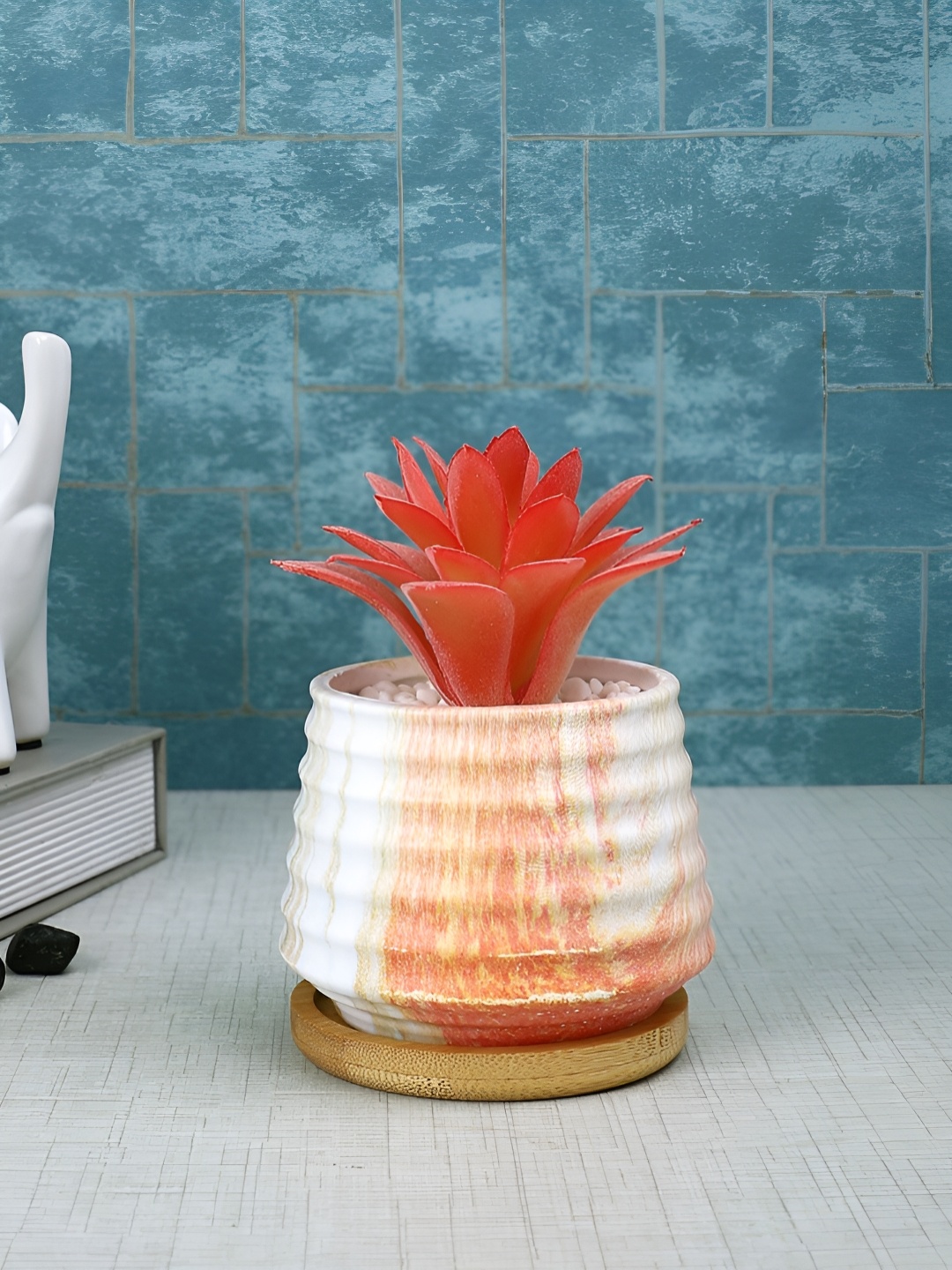 

TAYHAA White 1 Pieces Succulent Artificial Plant With Pot