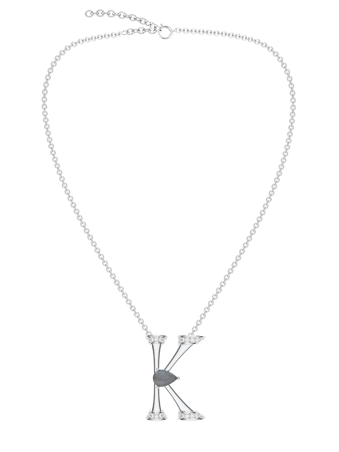 

Kicky And Perky Rhodium-Plated Contemporary Pendants with Chains, Silver