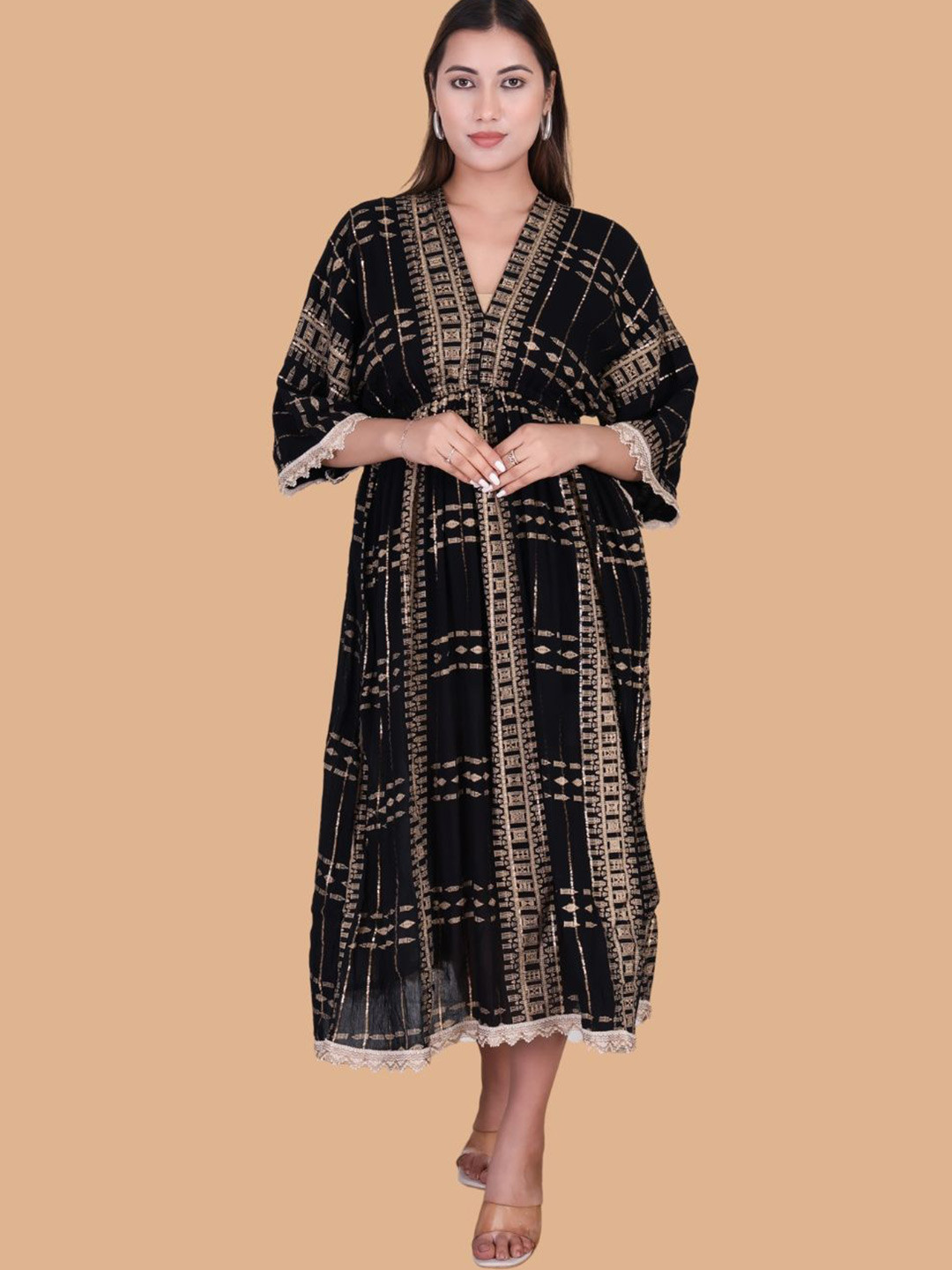 

Moda Rapido Print Crepe Maxi Dress, Black