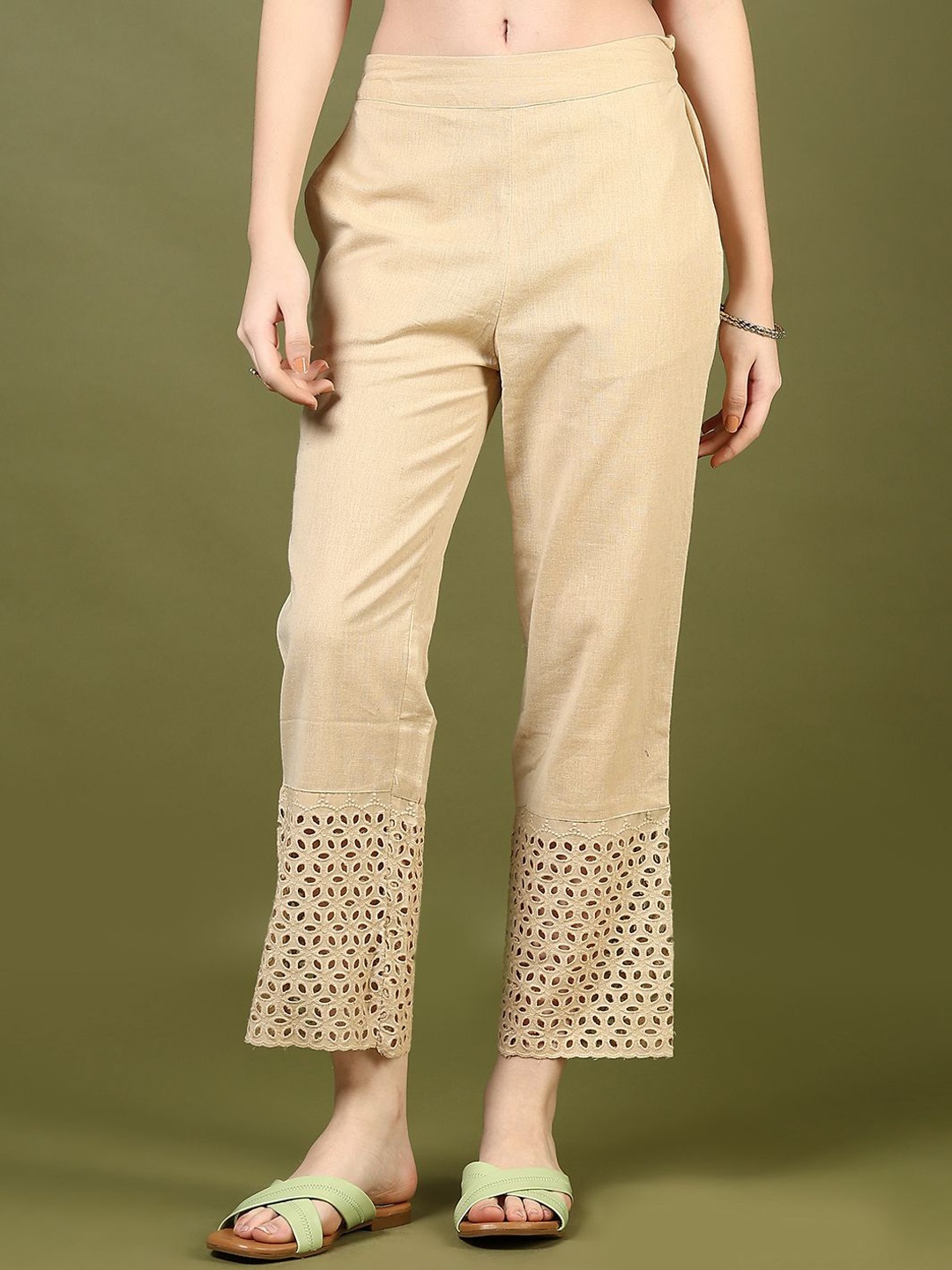 

V-Mart Women Trousers, Beige