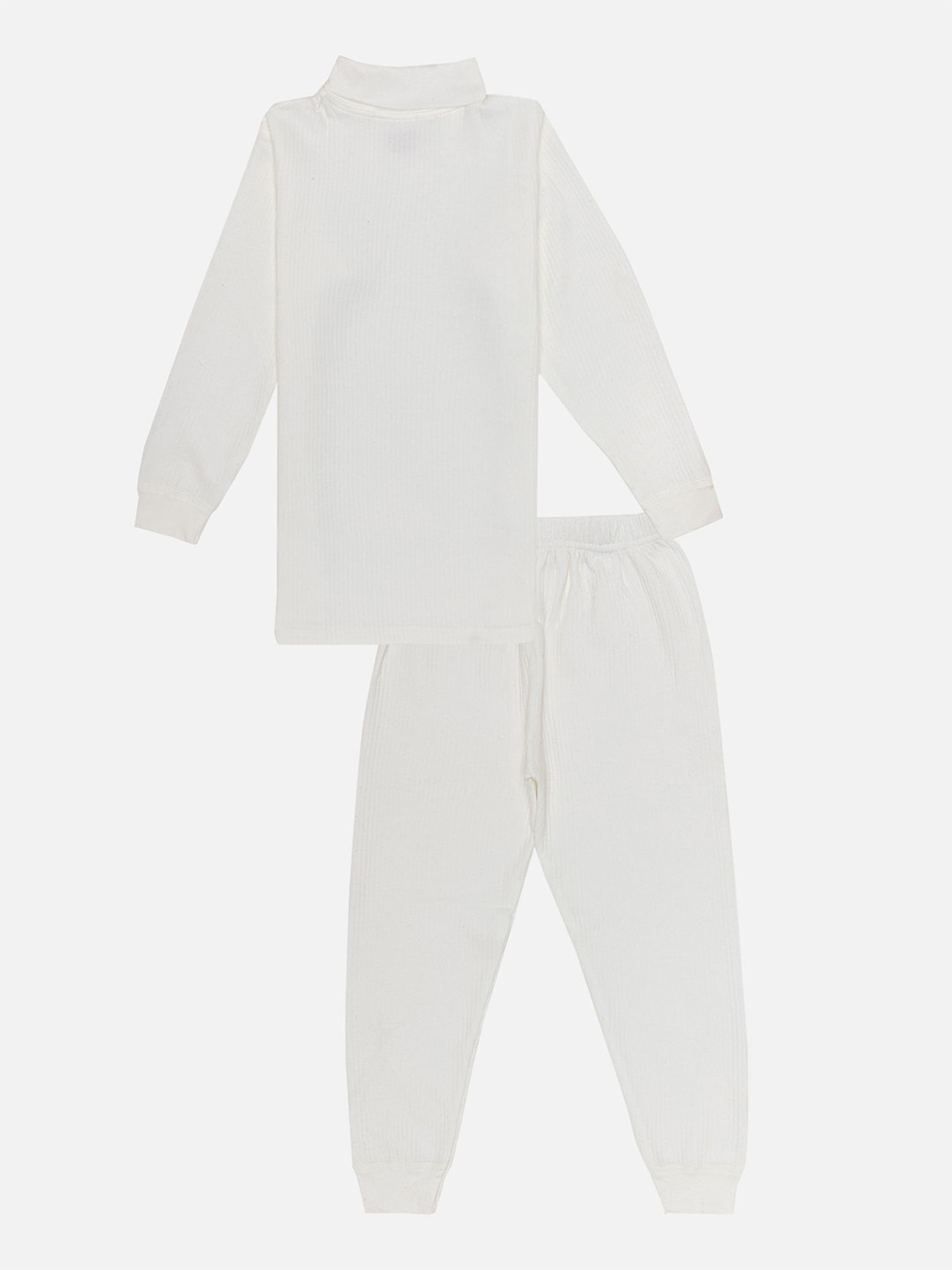 

Bodycare Kids Cotton Thermal Kids Sets High Neck Full Sleeves Solid White