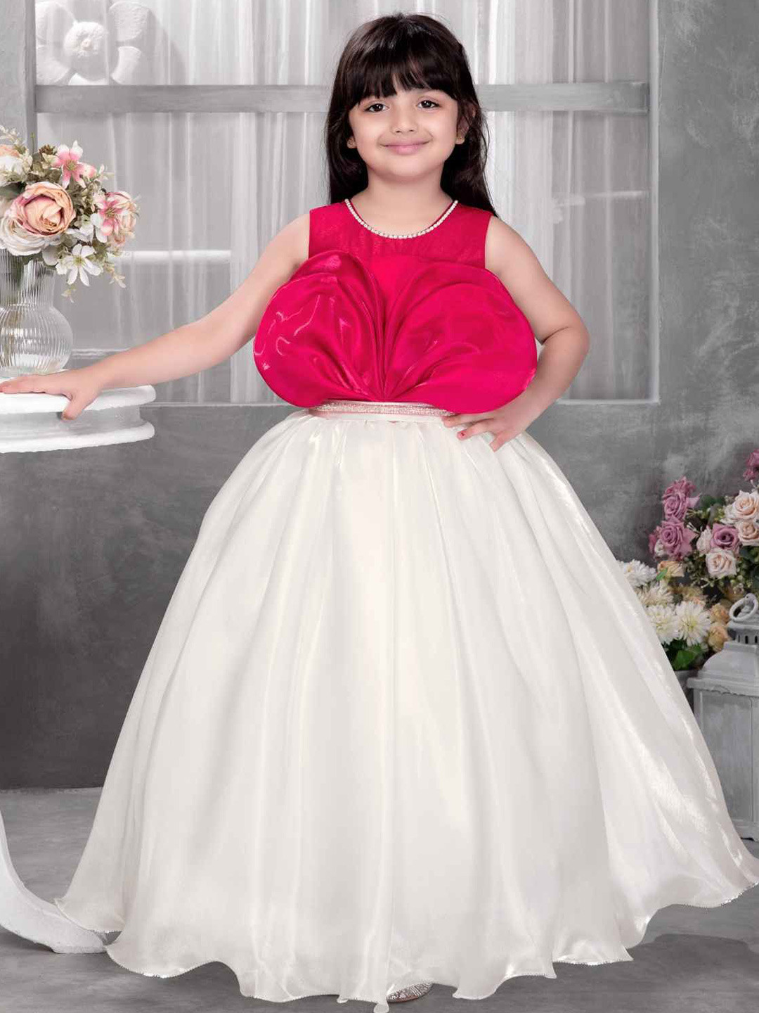 

Lagorii Embellished Satin Maxi Dress, Cream