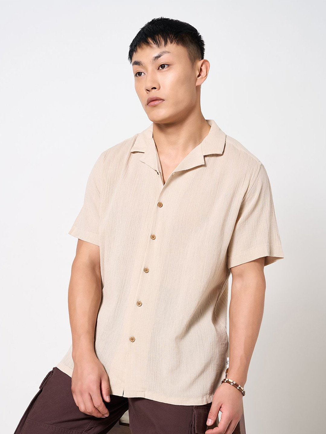 

7 Alt by Pantaloons Men Casual Shirt, Beige