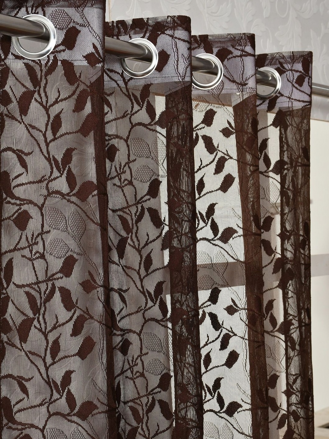 

Galaxy Home Decor Brown Set of 2 Sheer Long Door Curtain