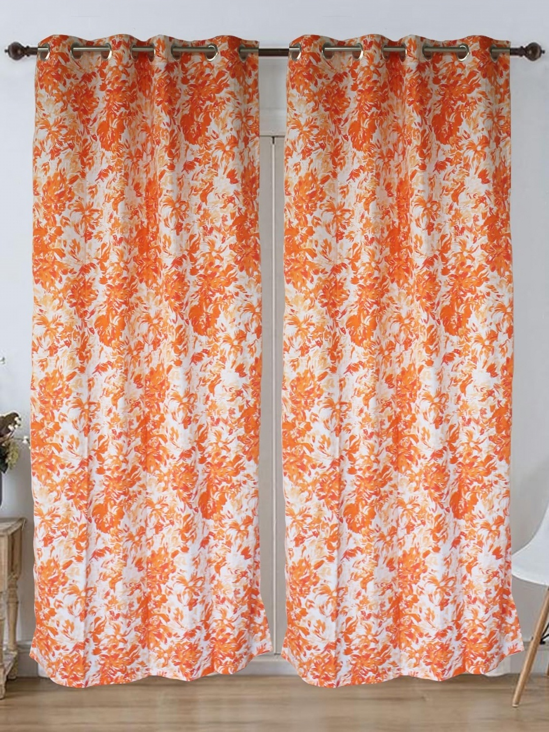 

Dekor World Multicoloured Set of 2 Floral Long Door Curtain, Multi