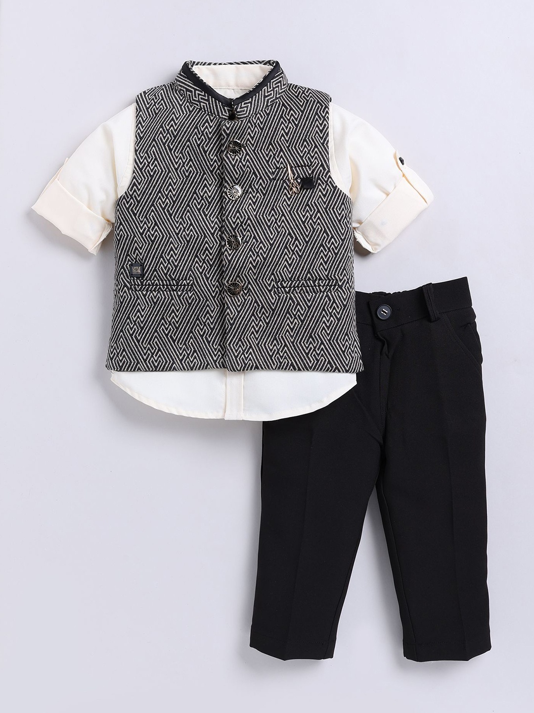 

LITTLE COLLARS Boys Formal Suits, Black