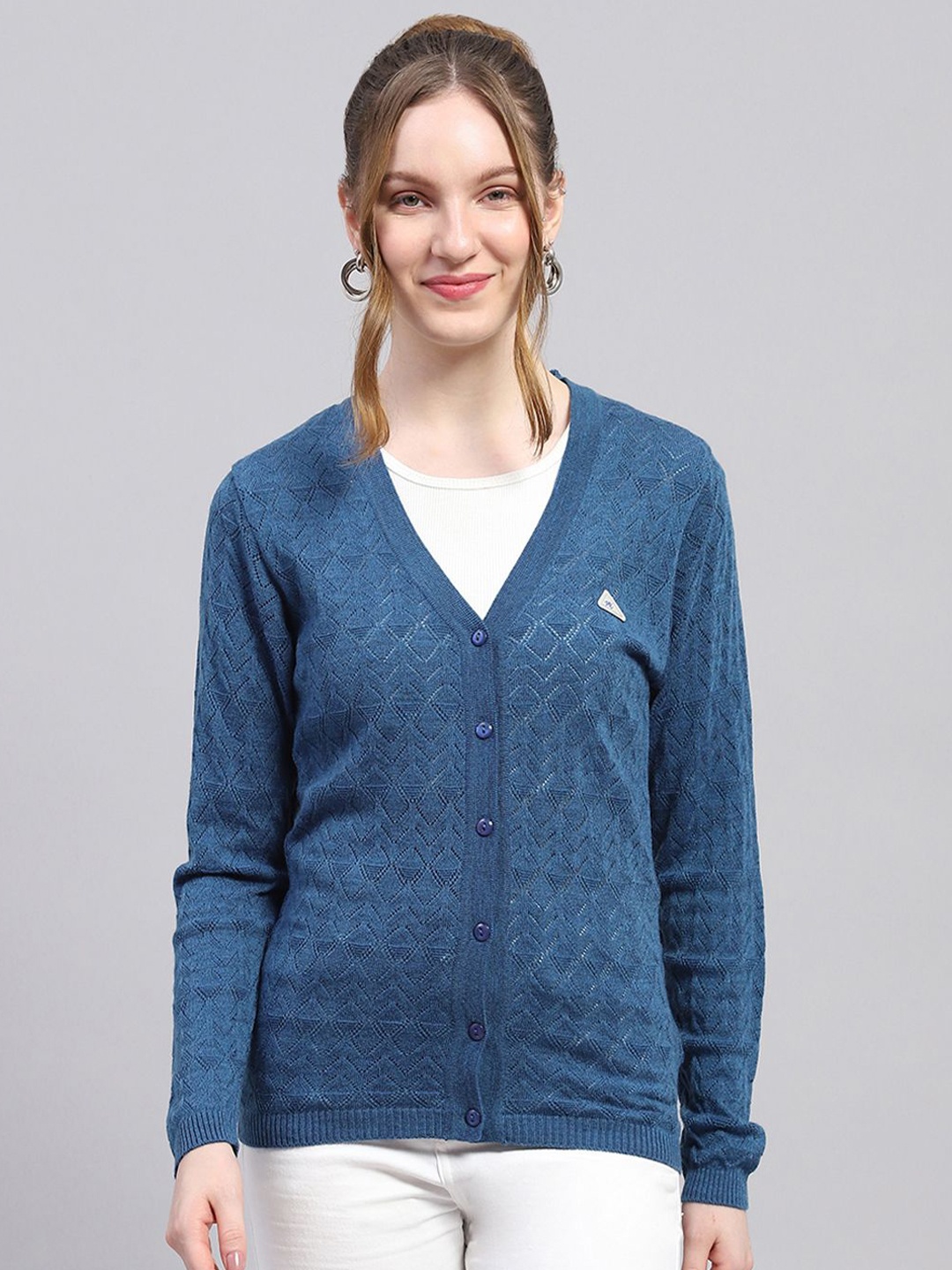 

Monte Carlo Women Woollen Cardigan, Blue