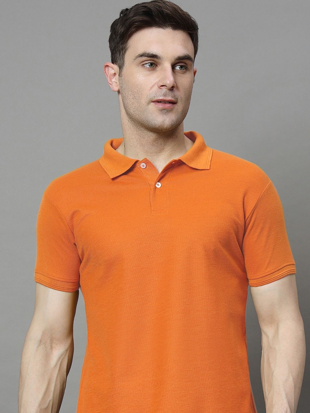 

SZN Men Polo Collar T-shirt, Orange