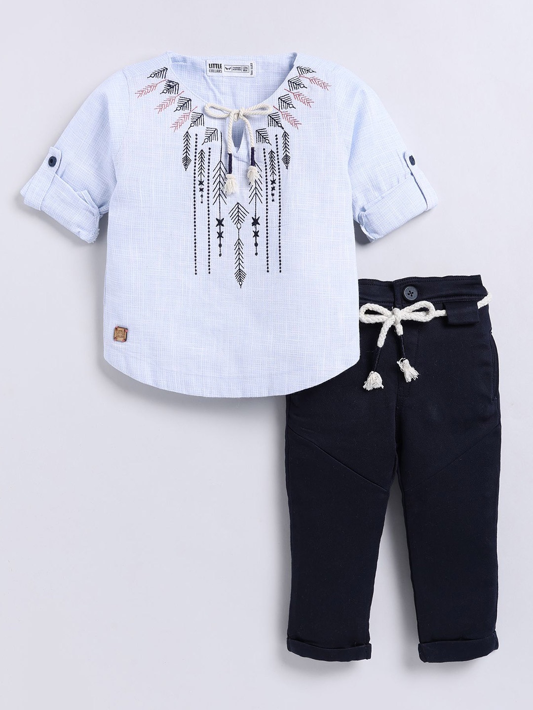 

LITTLE COLLARS Boys Top with Trousers, Blue