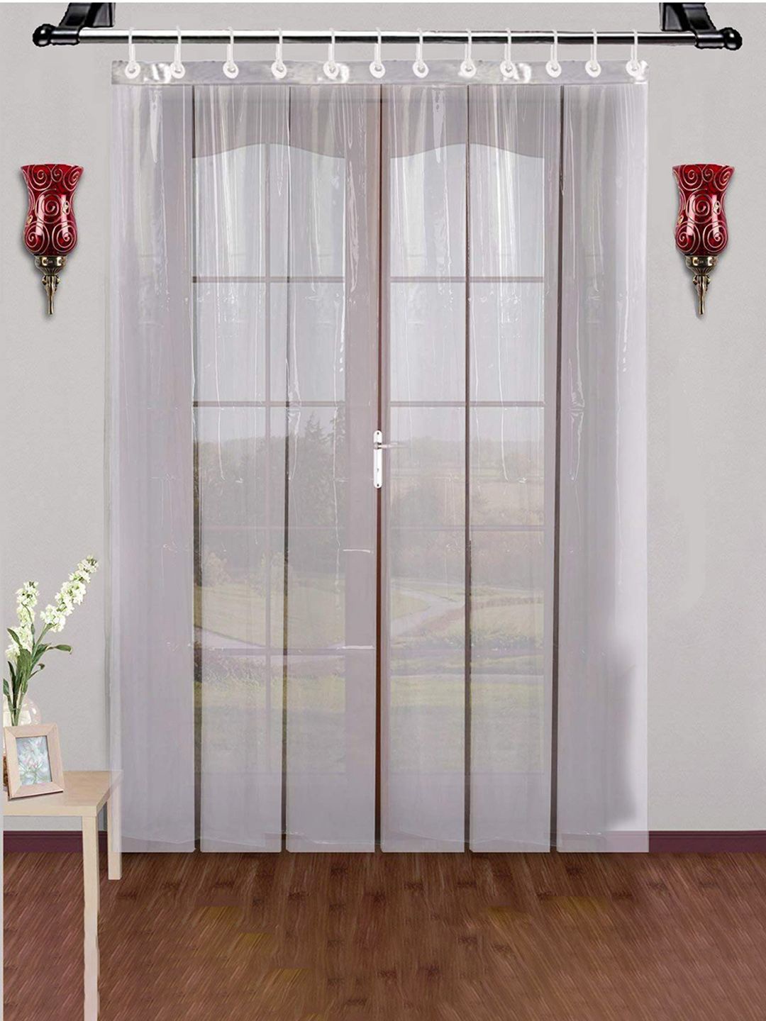 

Kuber Industries Transparent Floral Window