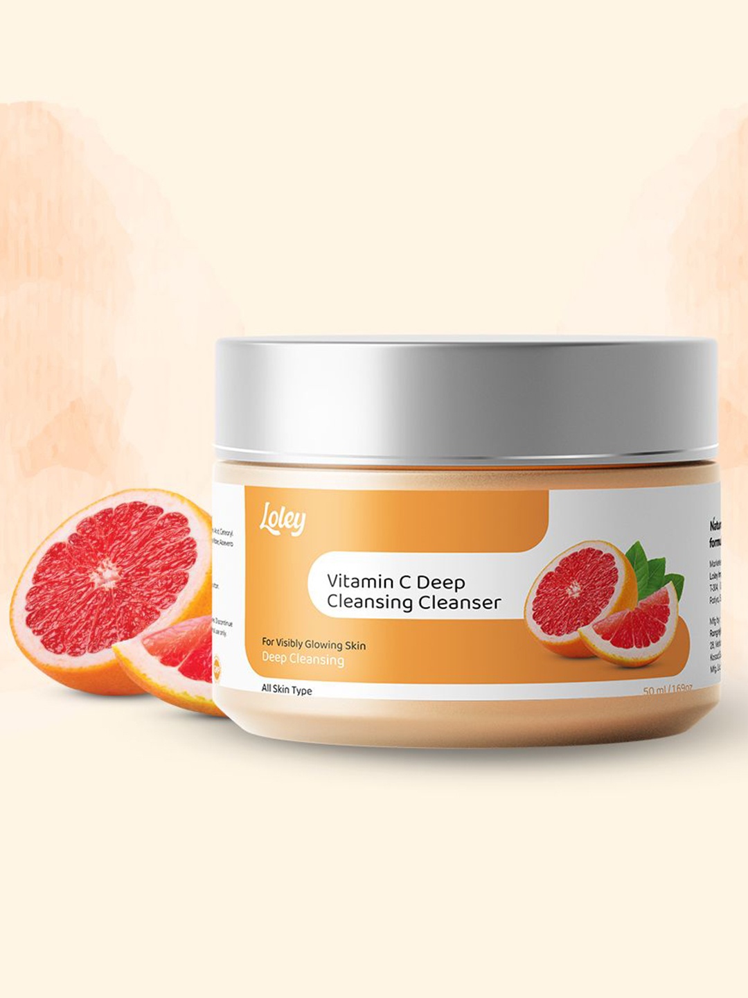 

LOLEY Vitamin C Deep Cleansing Cleanser For With Rice Water And Aloe Vera - 50 ml, Orange