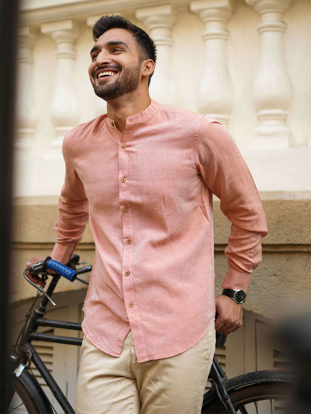 

Earthy Route Men Comfort Opaque Formal Shirt, Orange