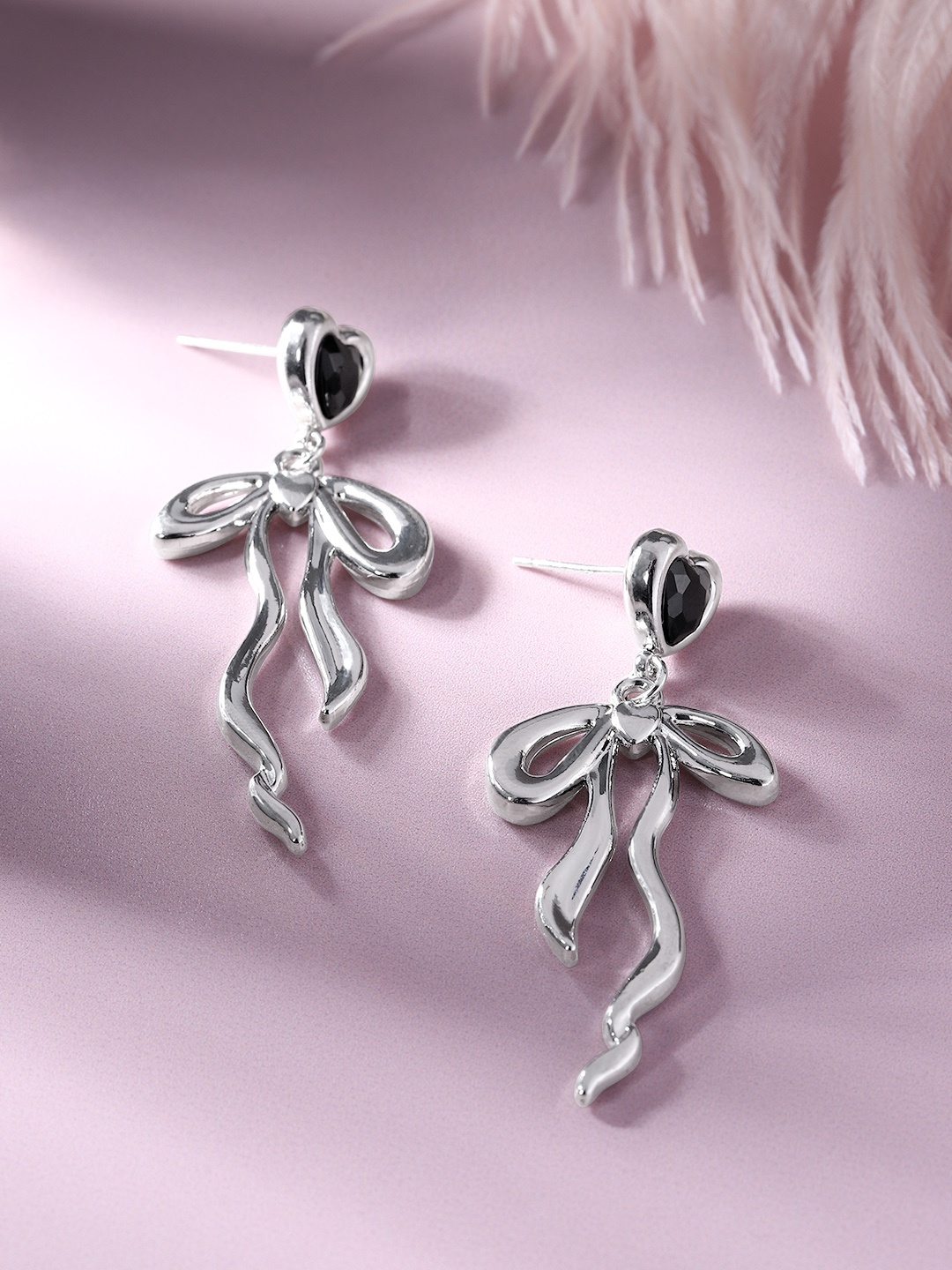 

DressBerry Contemporary Drop Earrings, Silver