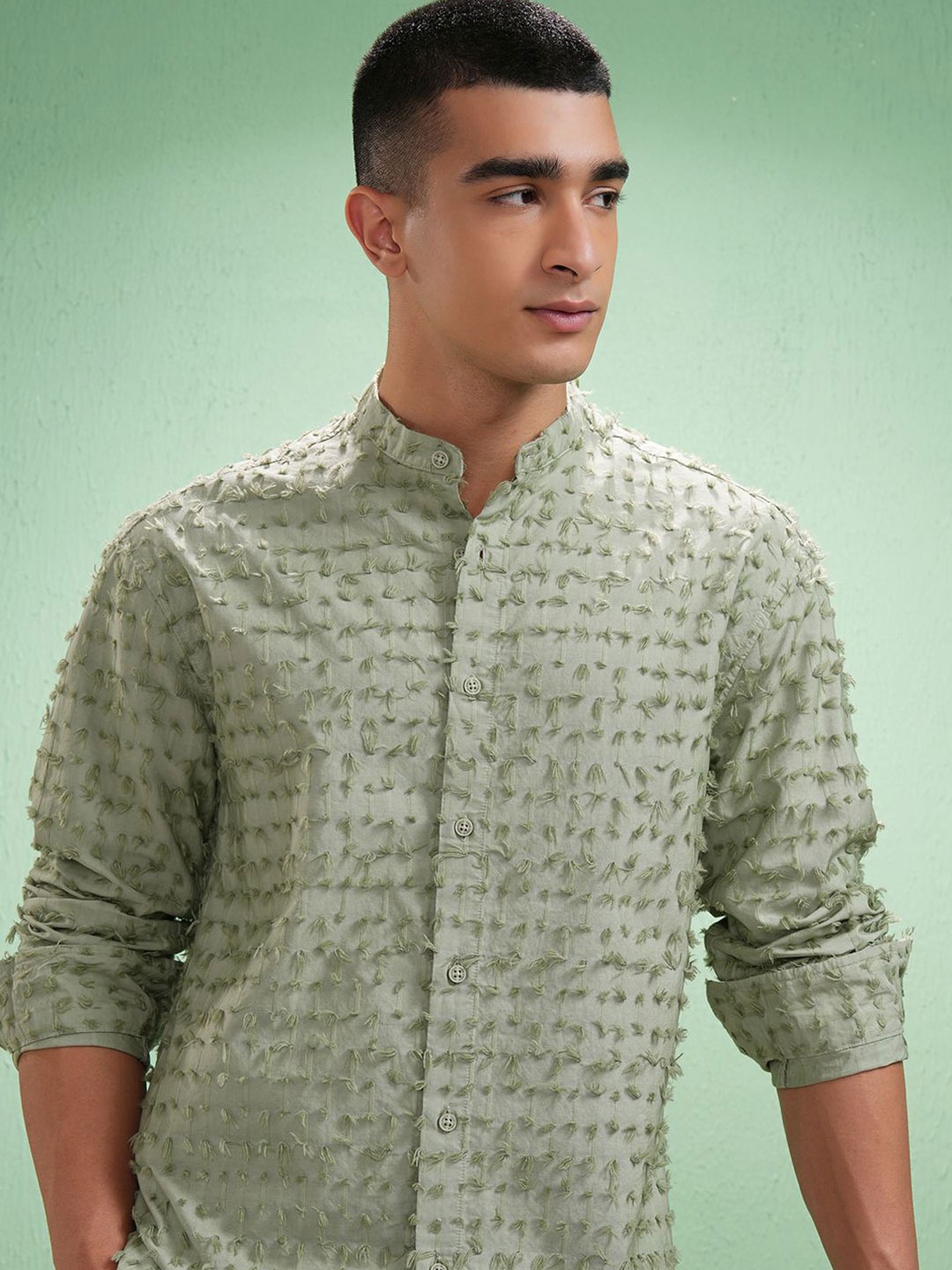 

HIGHLANDER Men Comfort Opaque Casual Shirt, Green