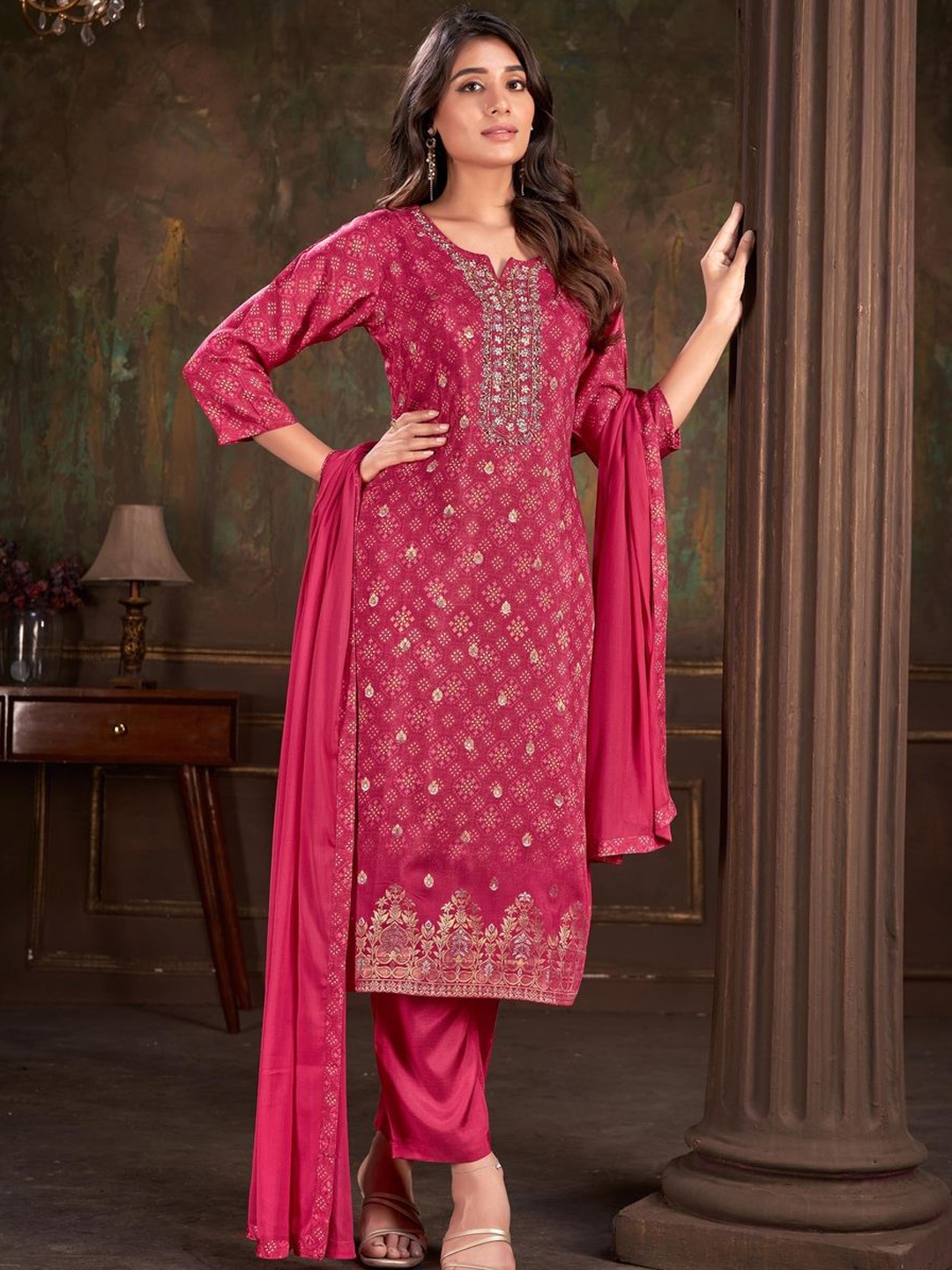 

Suha Women Pure Cotton Organza, Pink
