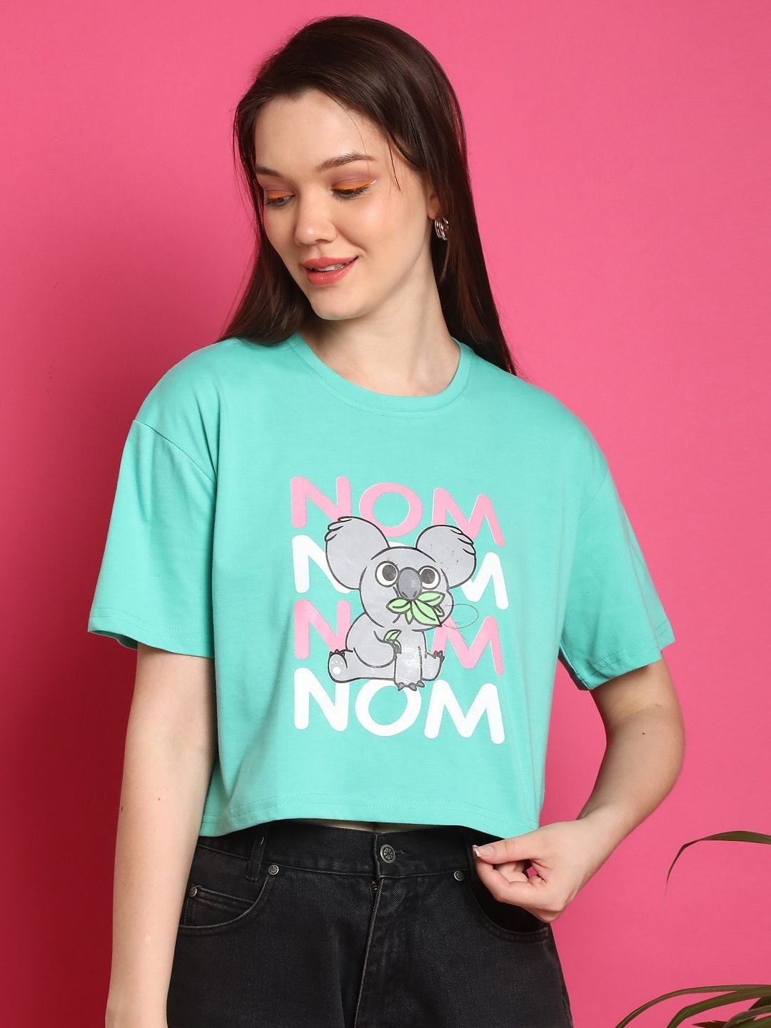 

Dreambe Women Printed T-shirt, Green