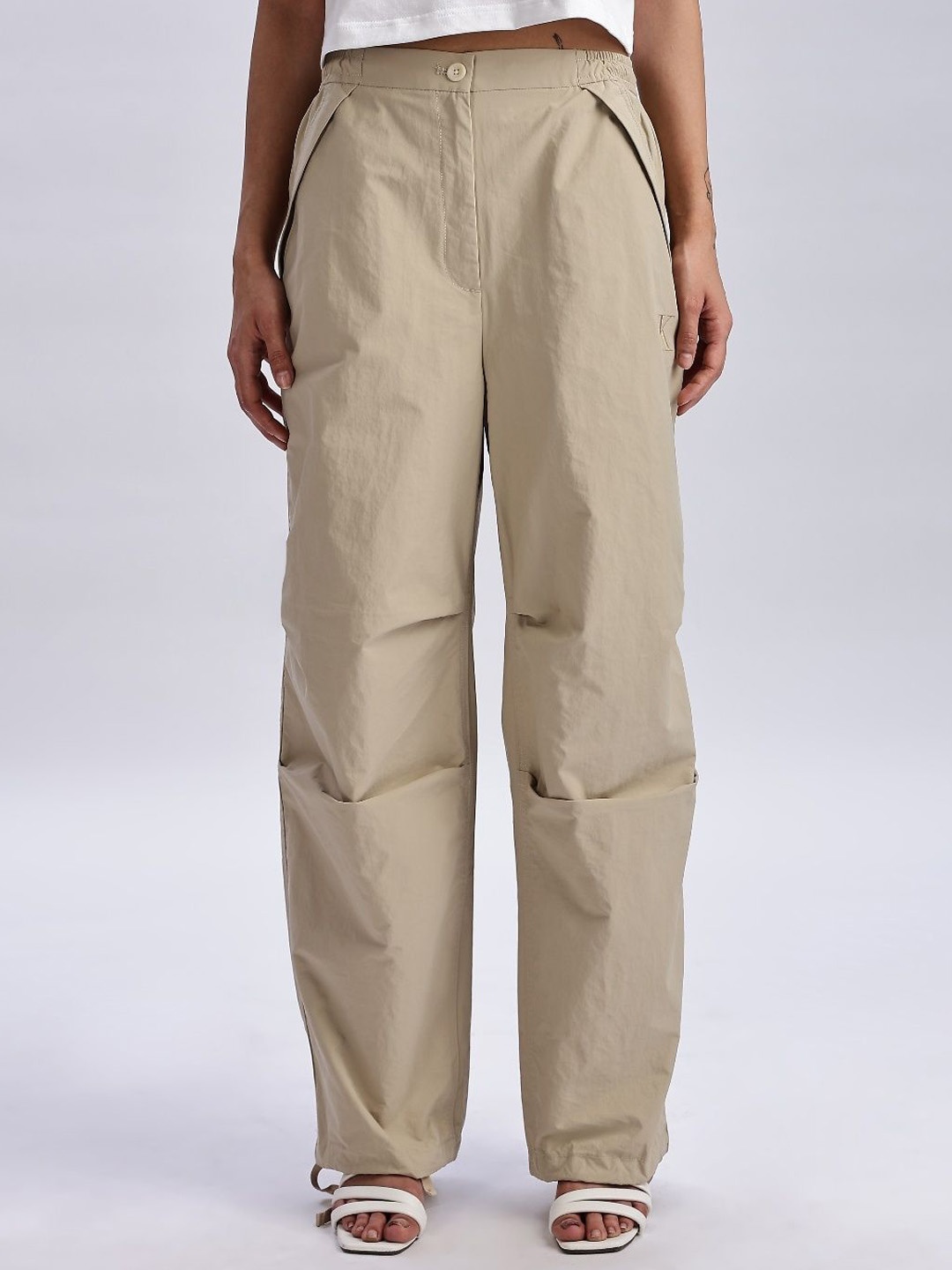 

Calvin Klein Jeans Women Wide-Leg Trousers, Beige