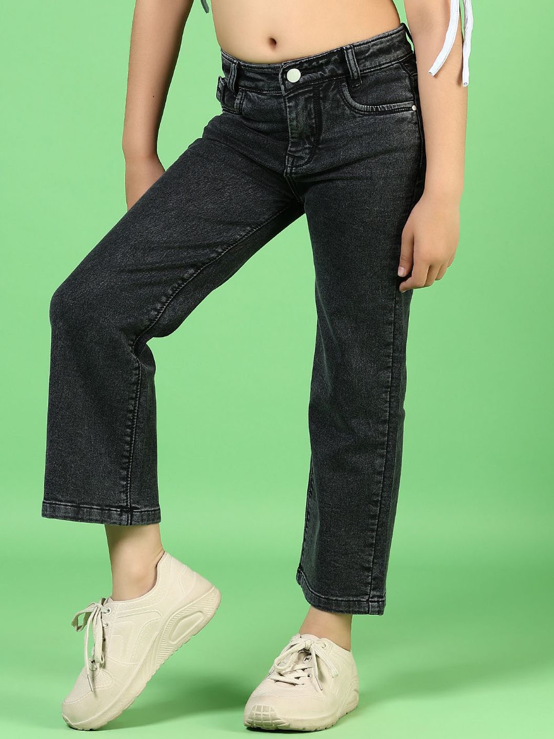 

V-Mart Girls Light Fade Jeans, Black