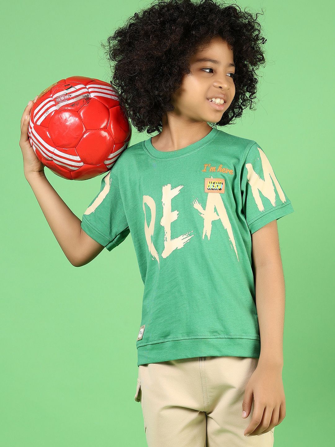 

V-Mart Boys Printed T-shirt with Shorts, Green