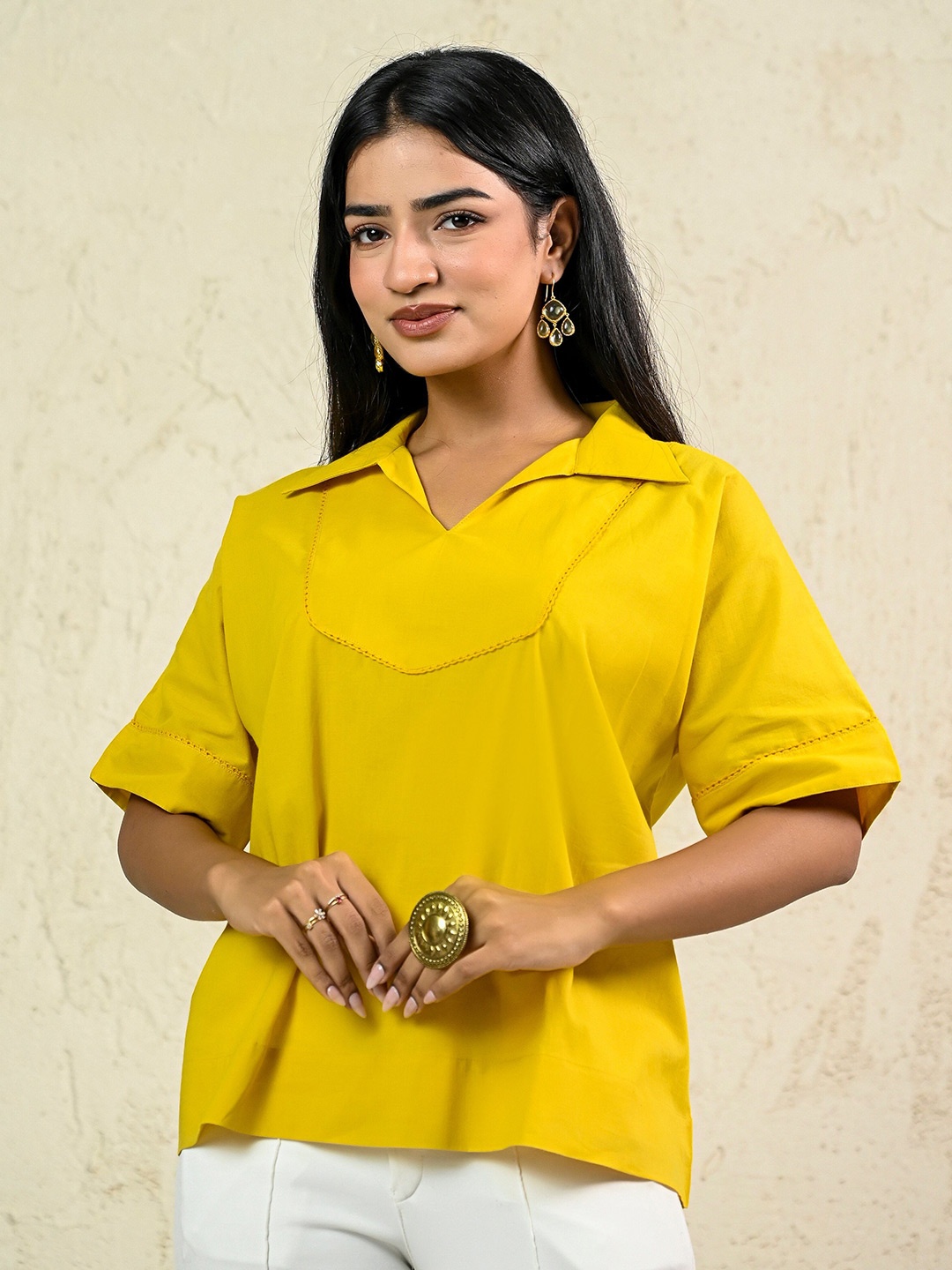 

INAAYA JAIPUR Cotton Top, Mustard