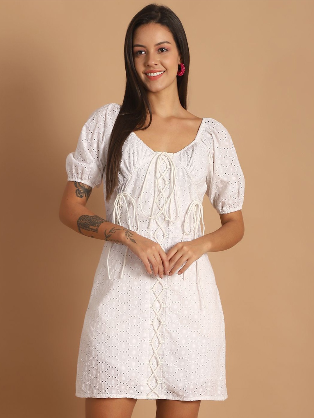 

JAKANARY A-Line Dress, White