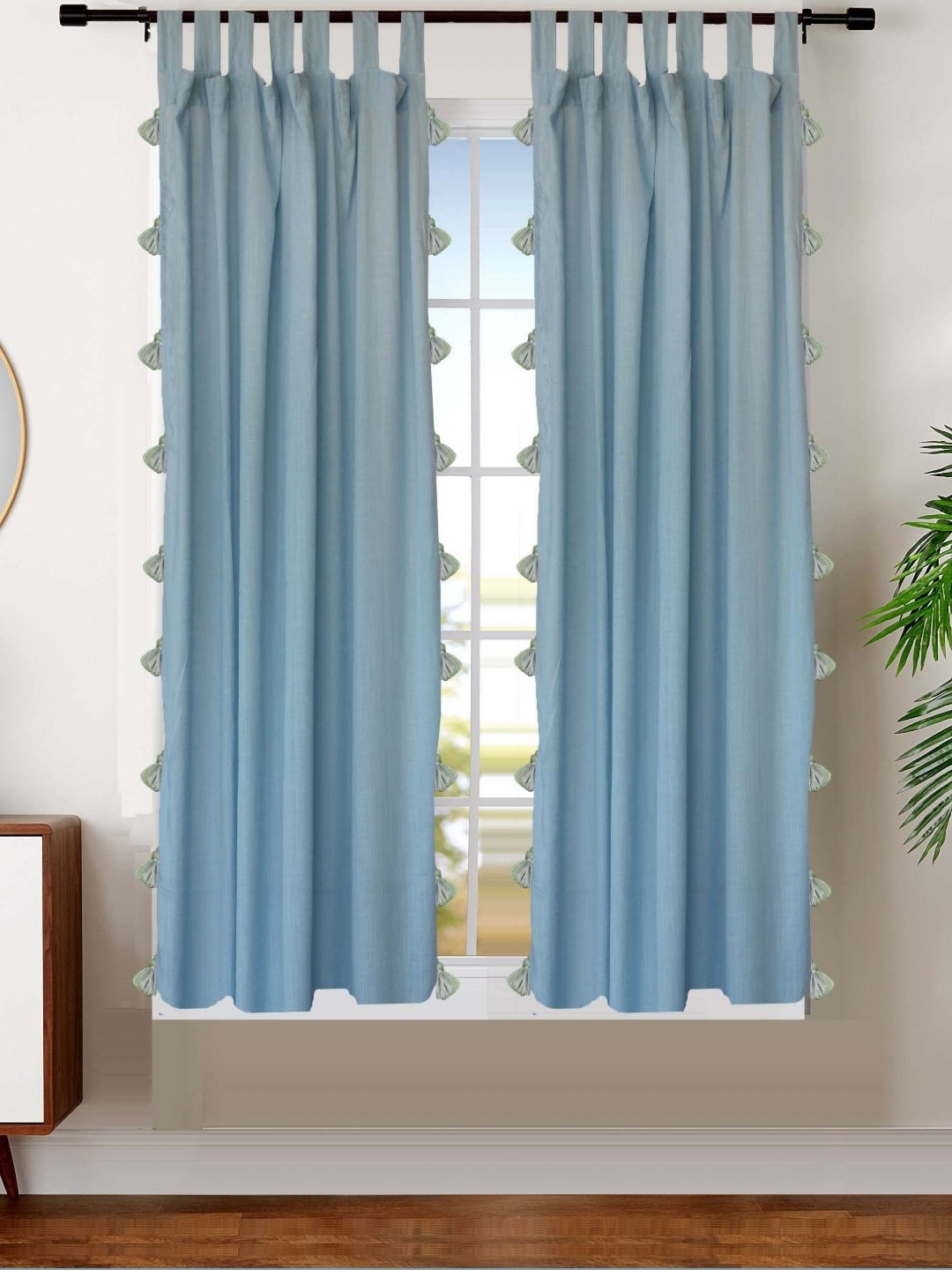 

Dekor World Multicoloured Set of 2 Sheer Window Curtain, Multi