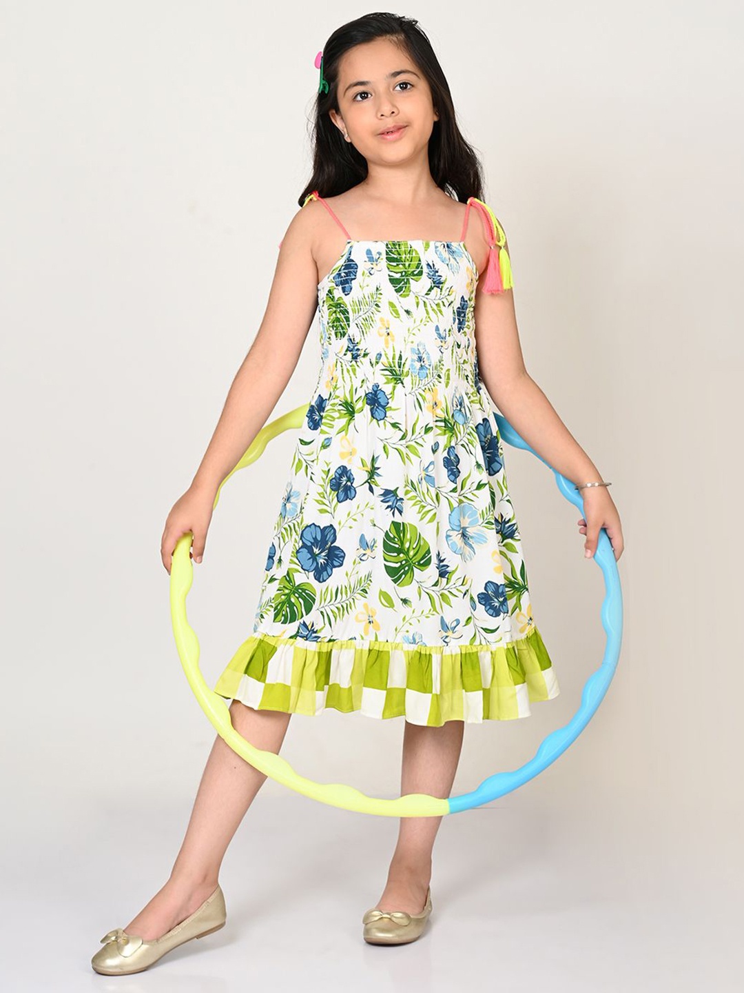 

LIL DRAMA Floral Print A-Line Dress, Green